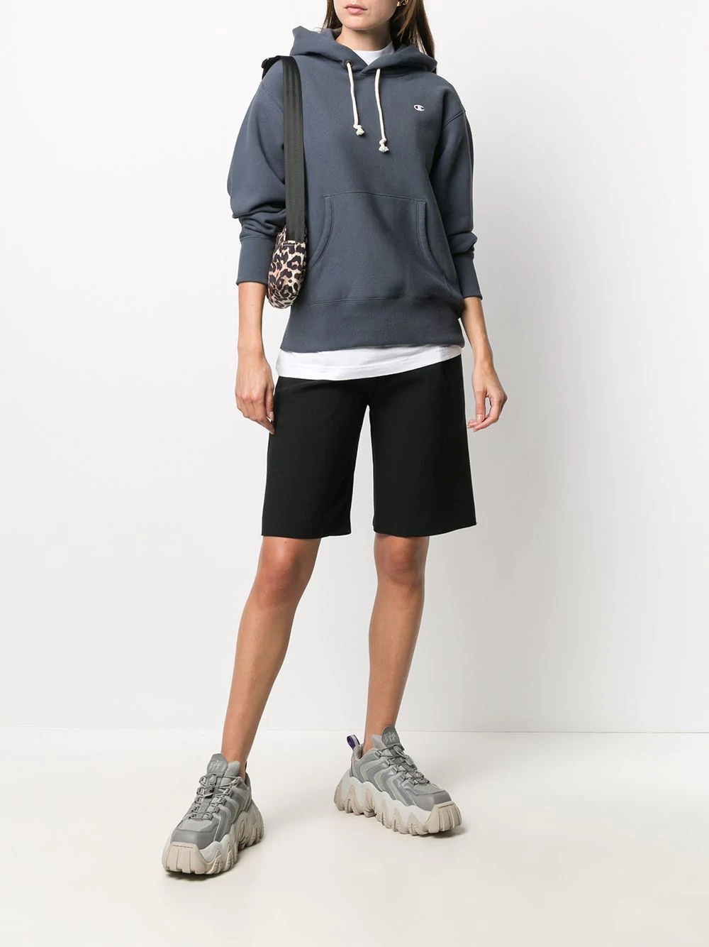 logo-patch hooded sweatshirt  - 2