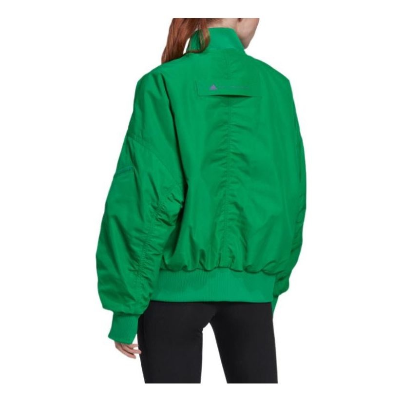 (WMNS) adidas by Stella McCartney Woven Bomber Jacket 'Green' HI0926 - 3
