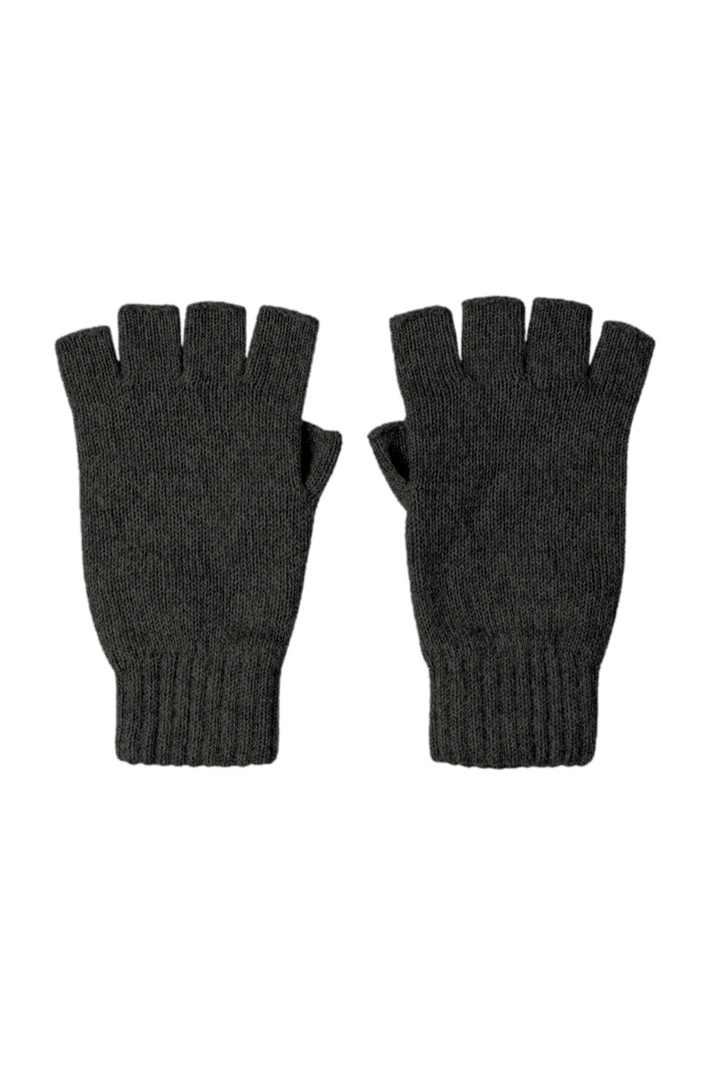 Women's Fingerless Grey Cashmere Gloves 1
