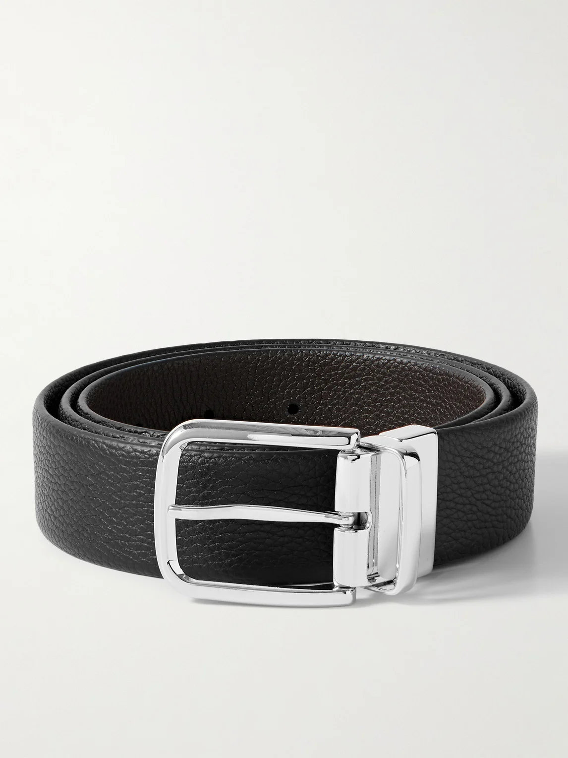 3.5cm Reversible Full-Grain Leather Belt - 1