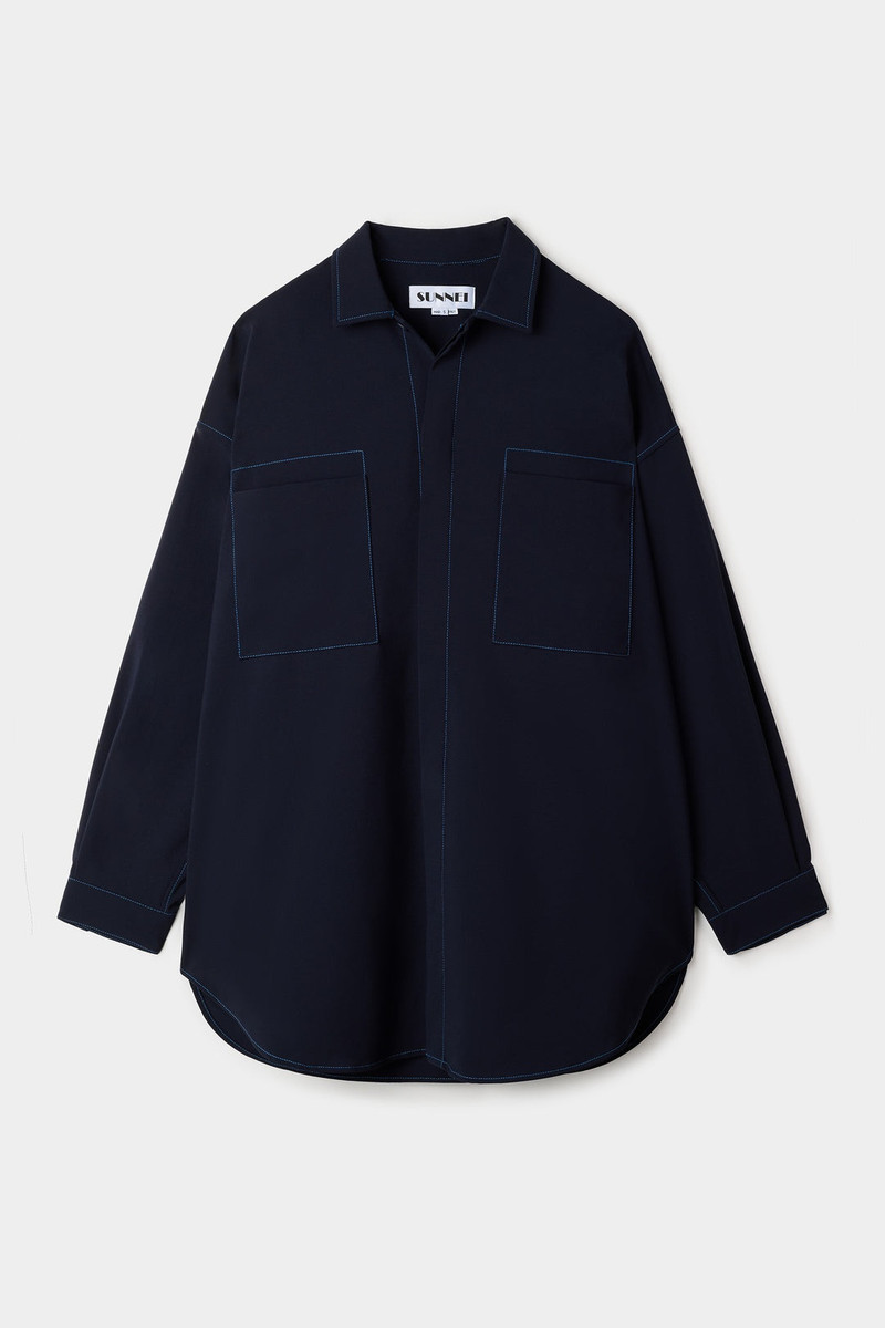 SUNNEI MEGA OVER SHIRT / dark blue outlook