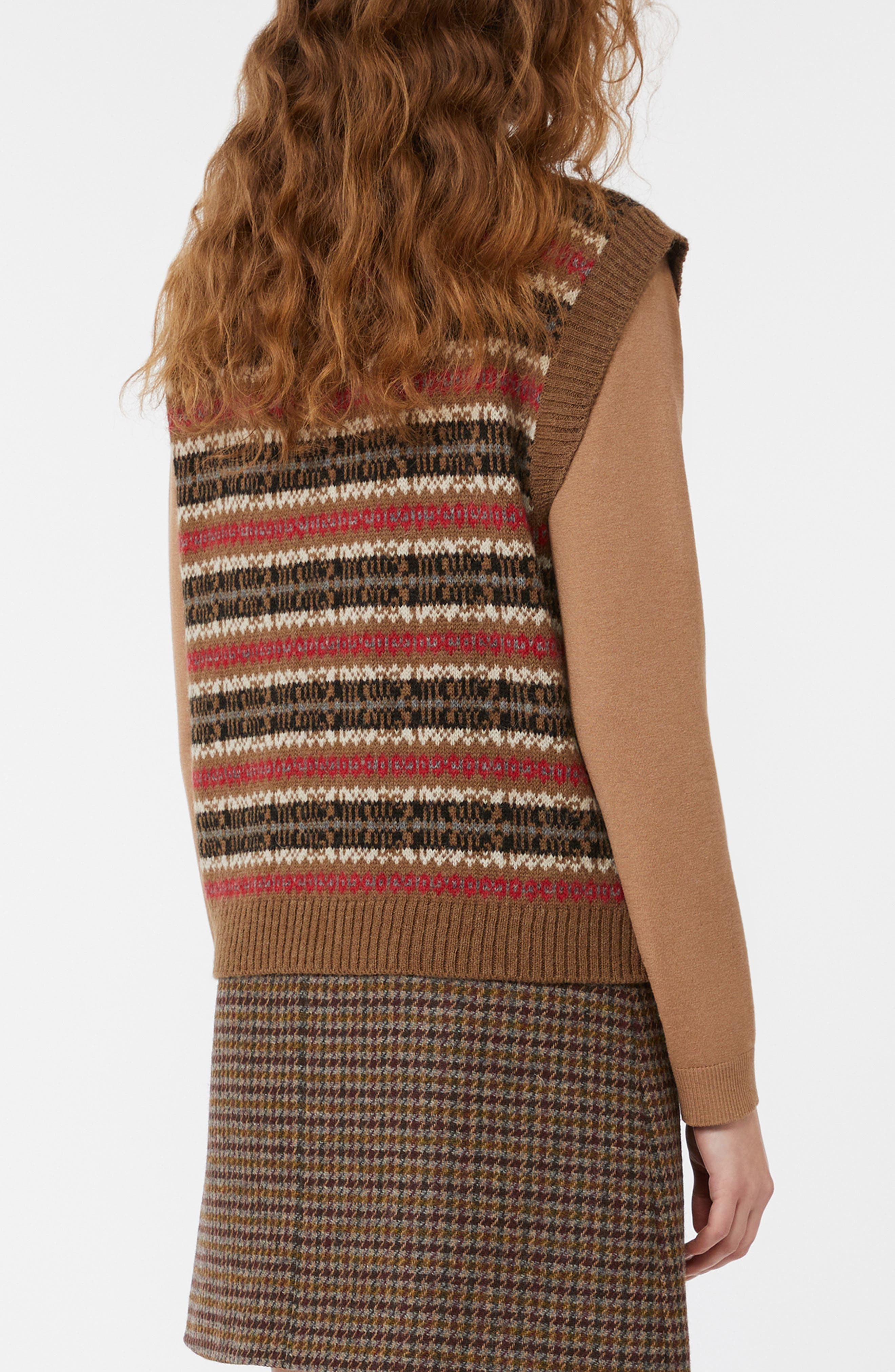 Weekend Max Mara Fleres Jacquard Sweater Vest in Camel at Nordstrom - 2