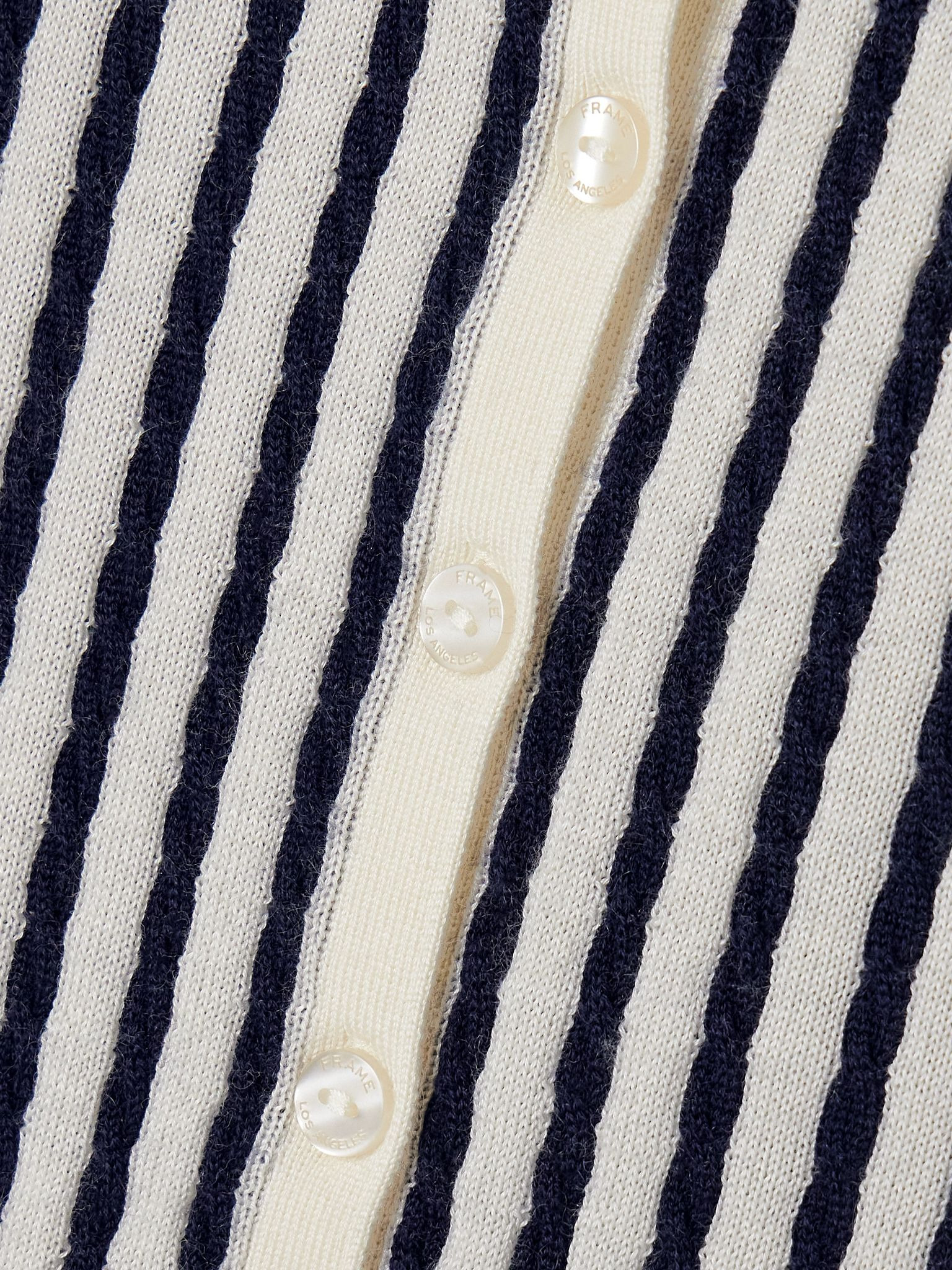Cable-knit cashmere and silk-blend cardigan Off-white - 4