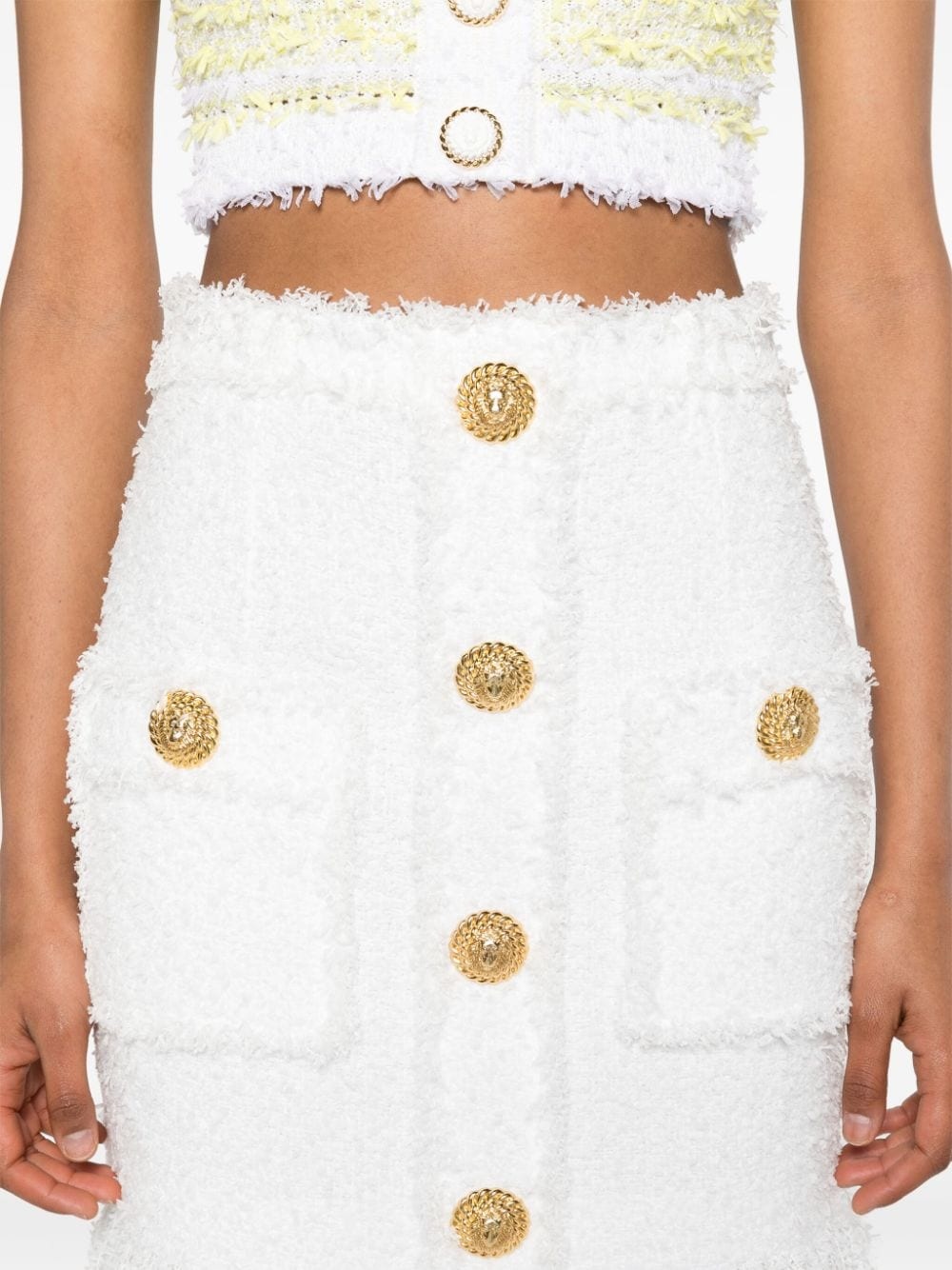 high-waist tweed miniskirt - 5