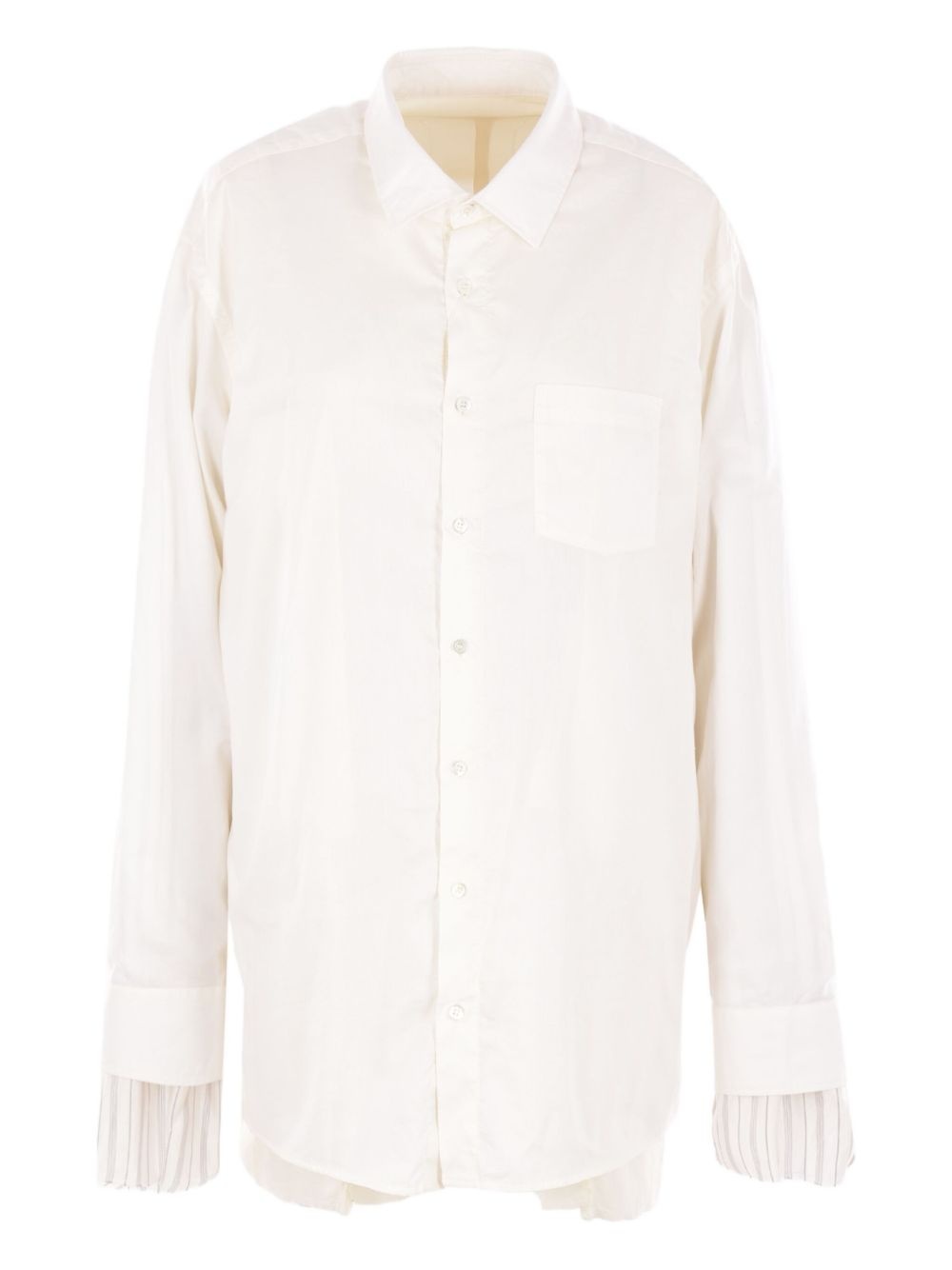 striped-sleeve reversible shirt - 3