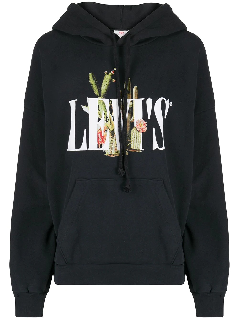 cactus print logo hoodie - 1