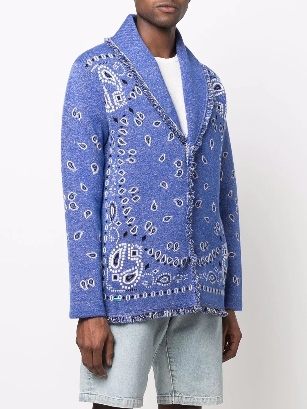 bandana-print knitted cardigan - 3