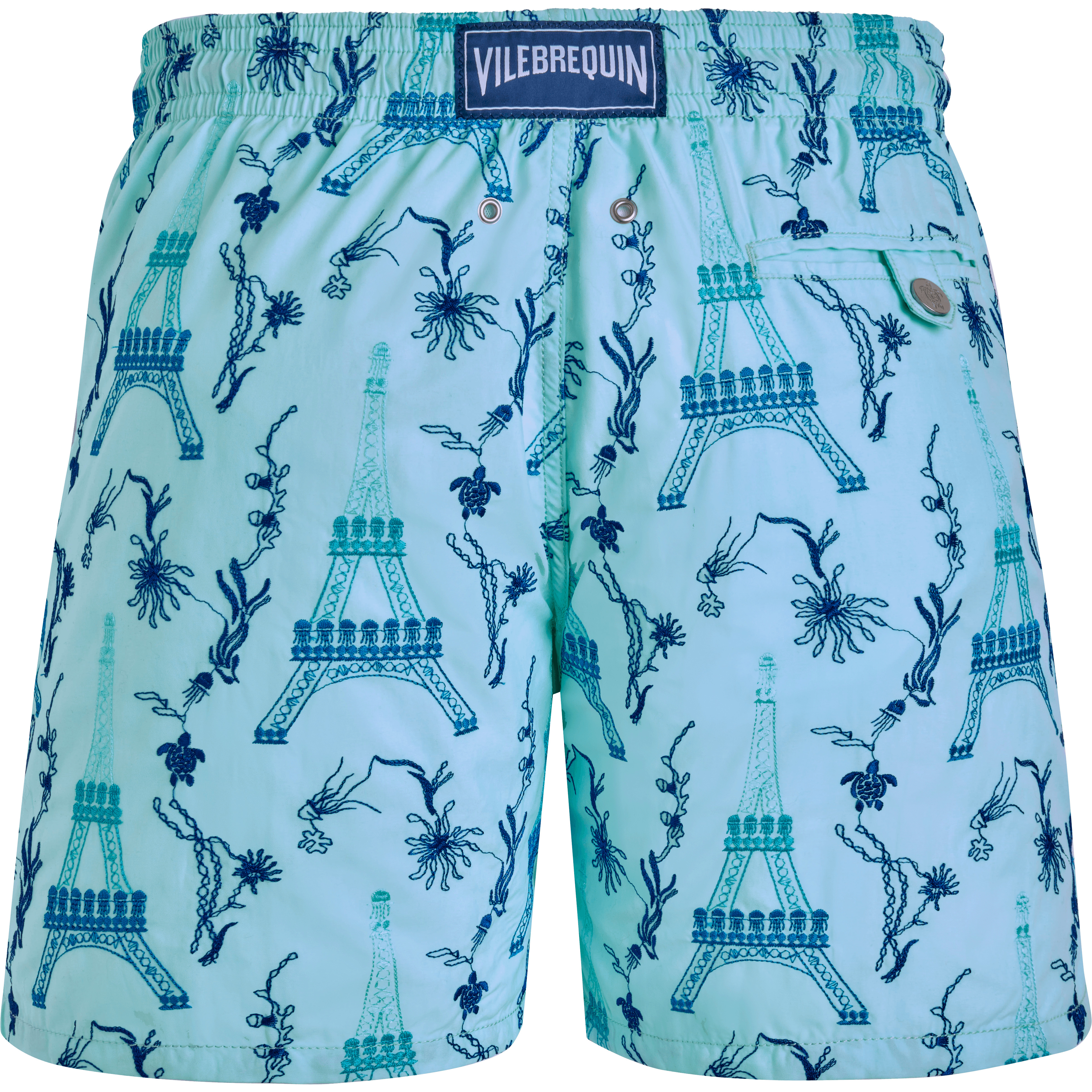 Men Swim Trunks Embroidered Poulpe Eiffel - Limited Edition - 2