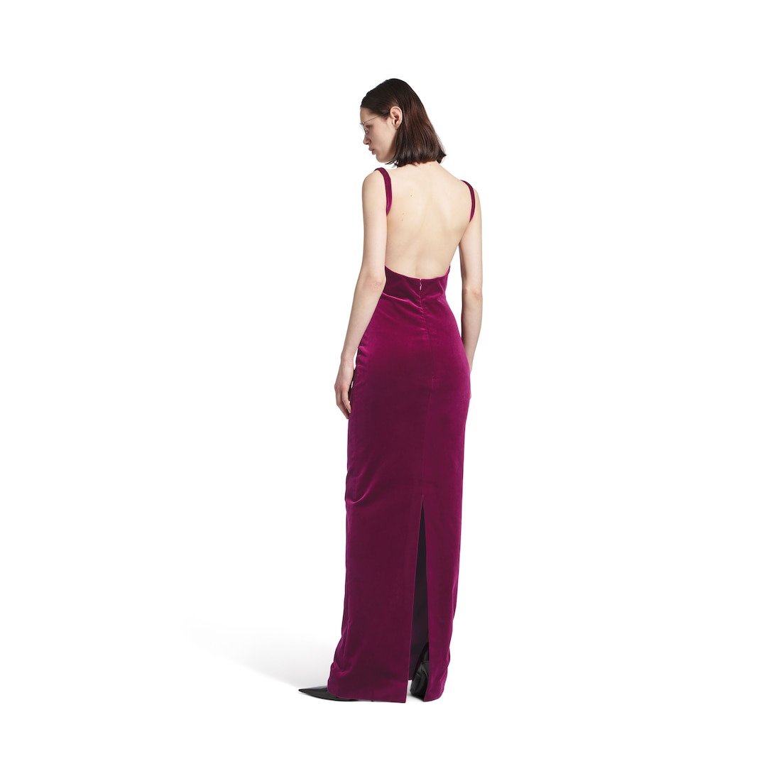 Women's Fitted Gown in Plum - 4