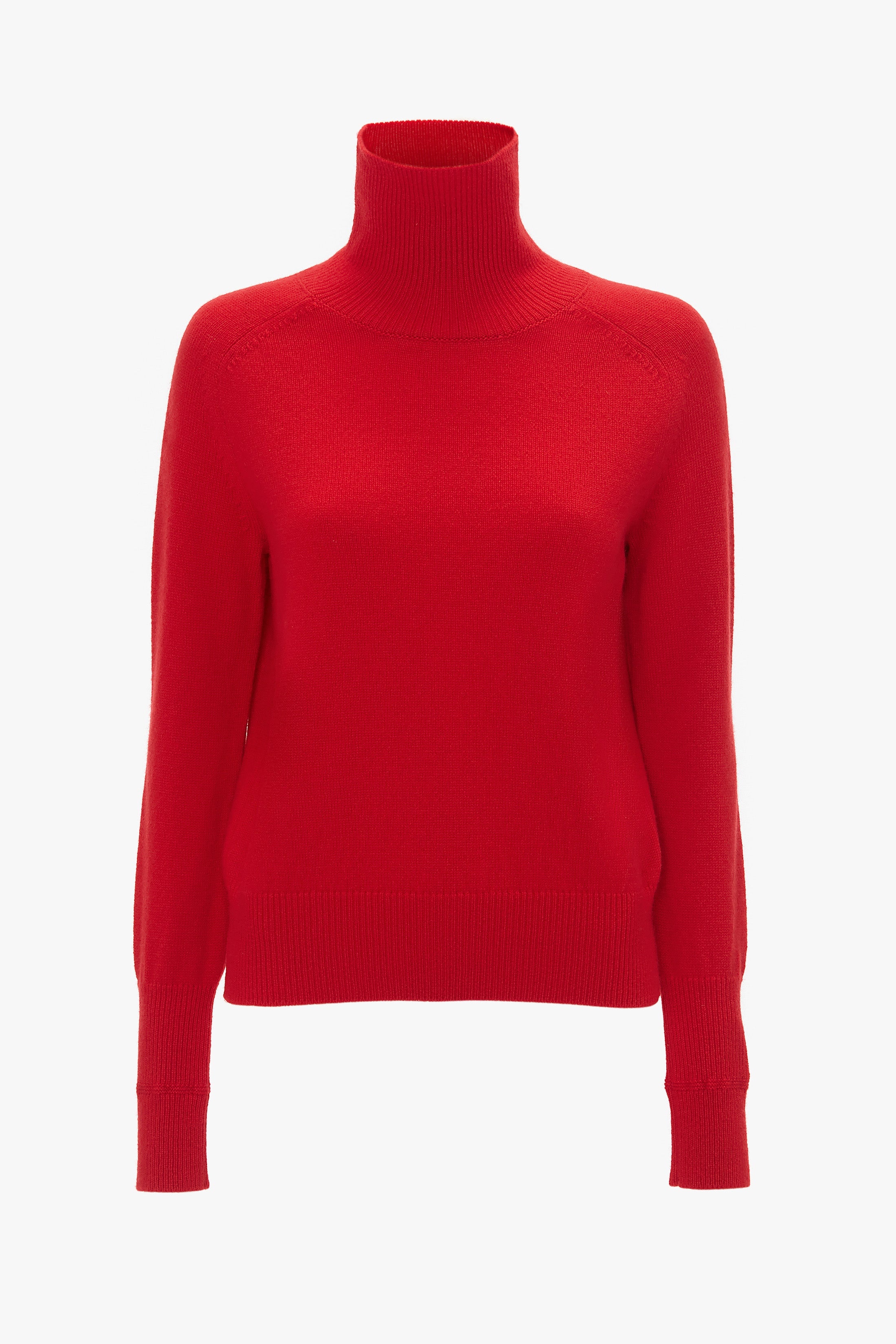 Polo Neck Jumper In Red - 1