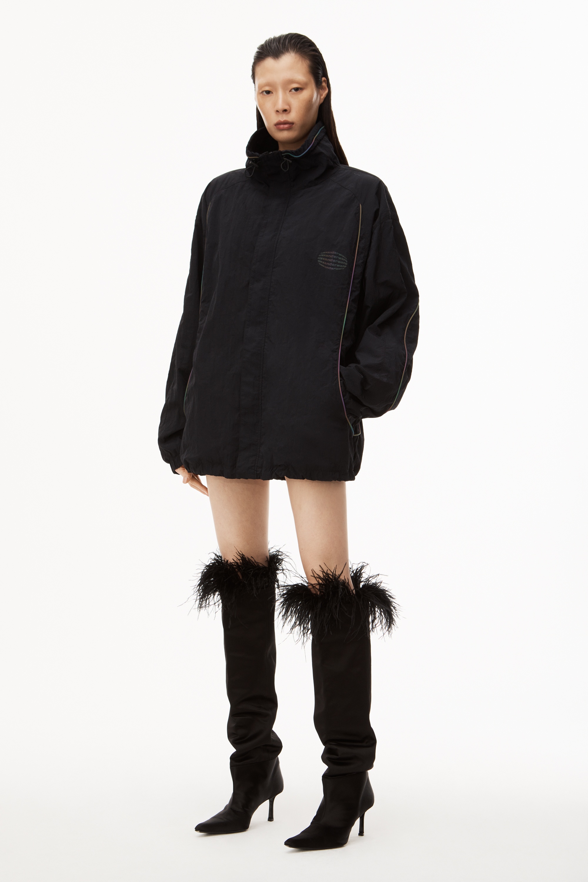TRACK JACKET IN HEAVY WASHED NYLON - 2