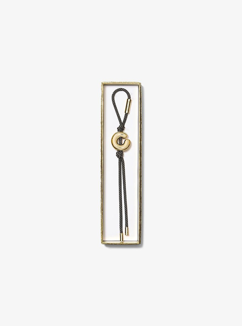 MICHAEL KORS Initial Gold-Tone and Speckled Cord Bag Charm outlook