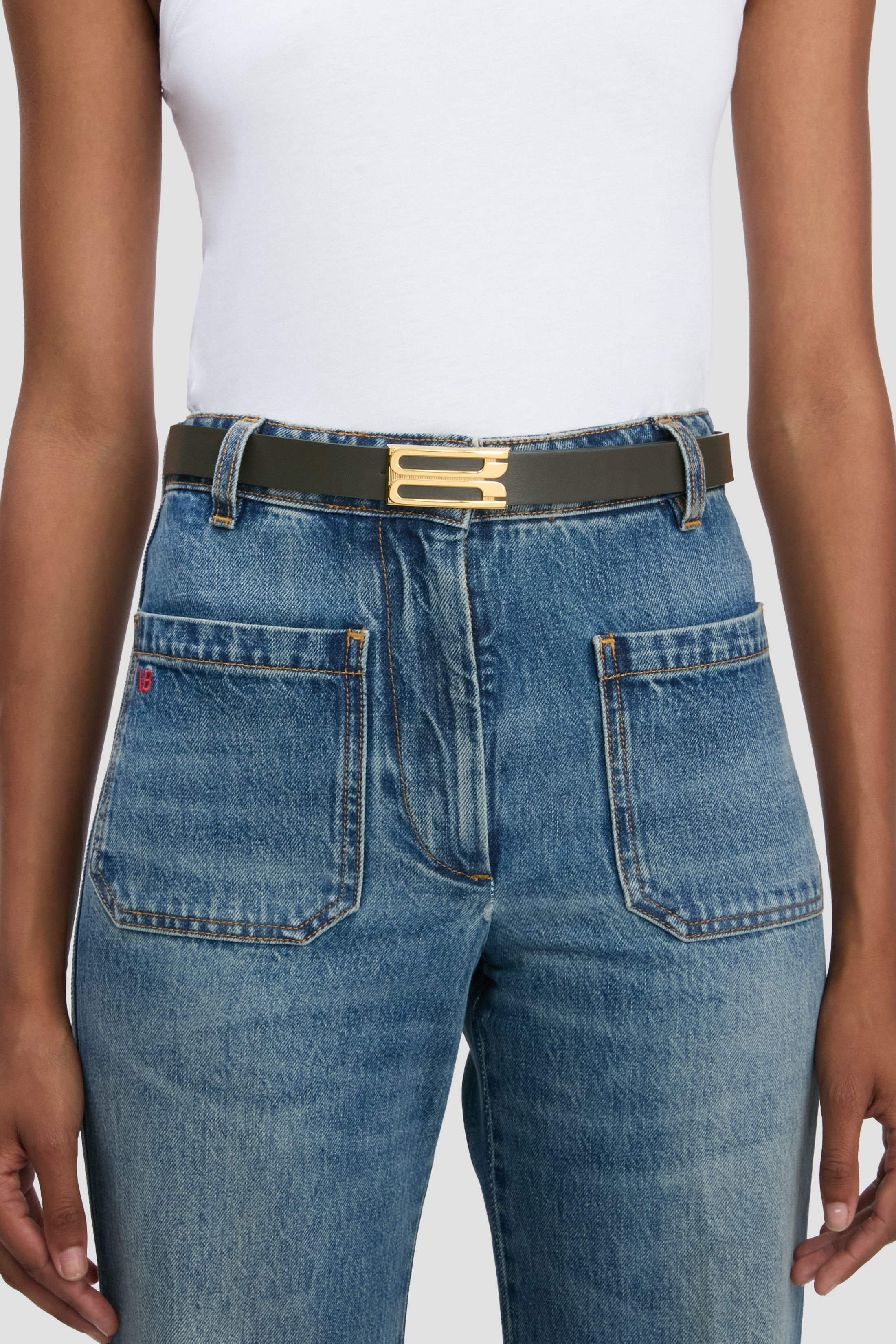 Dorian Belt In Dark Olive Smooth Leather - 2