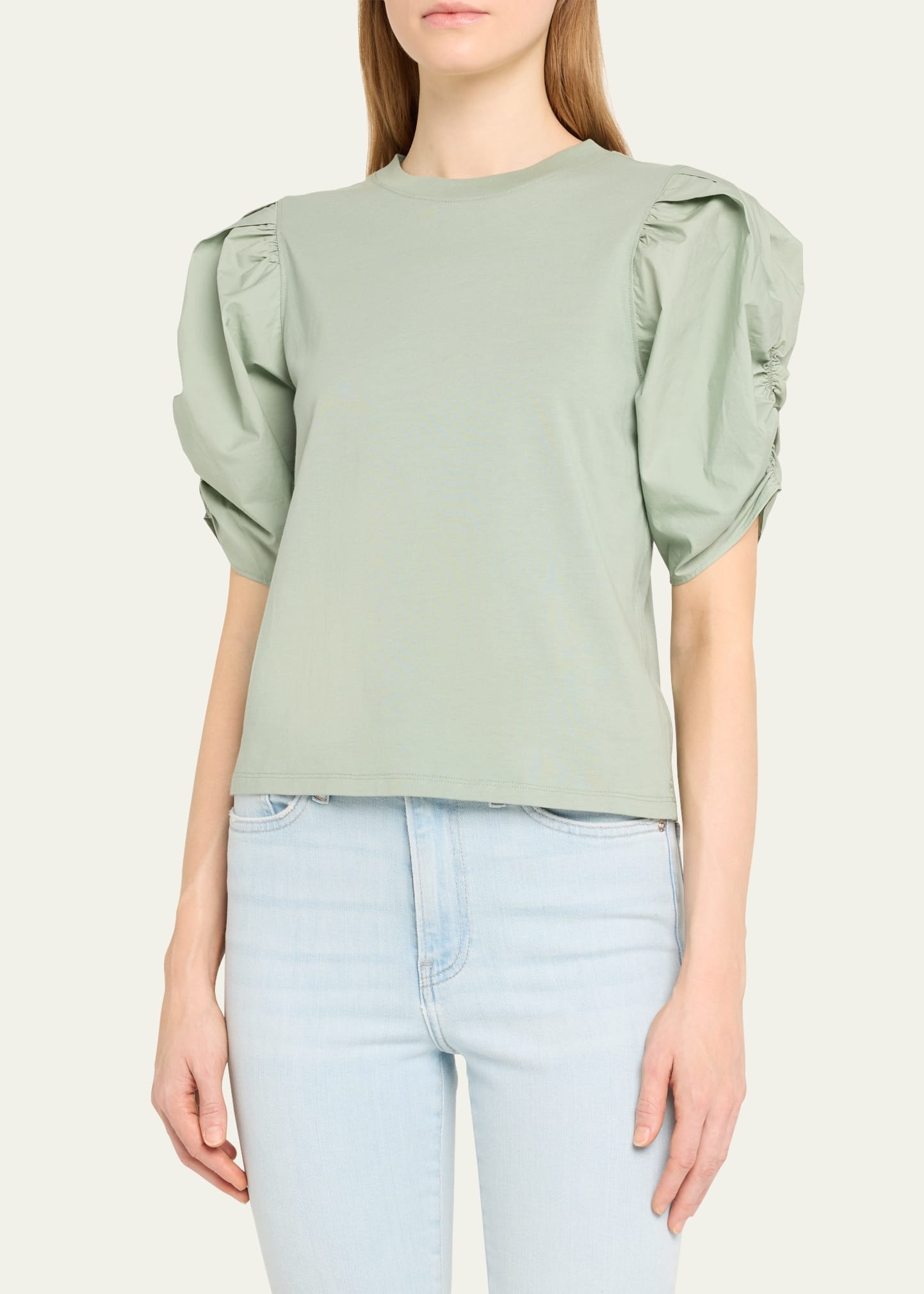 Pleated Puff-Sleeve Tee - 4