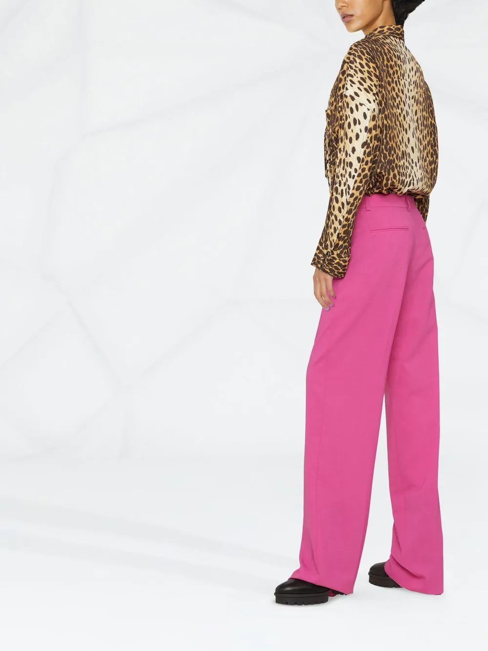 high-waisted wide-leg trousers - 4