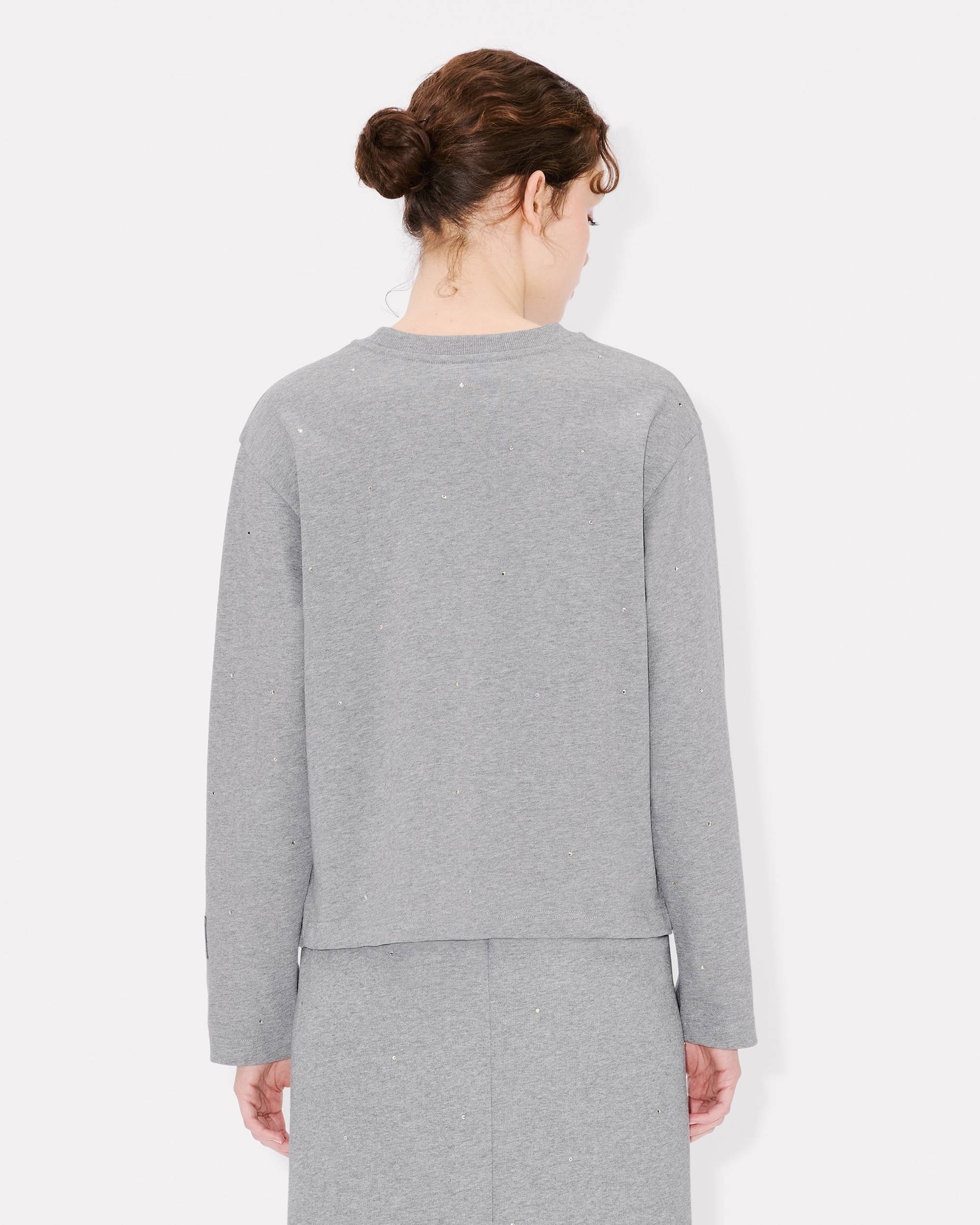 'KENZO Elephant Logo' strass embroidered long sleeve T-shirt - 4