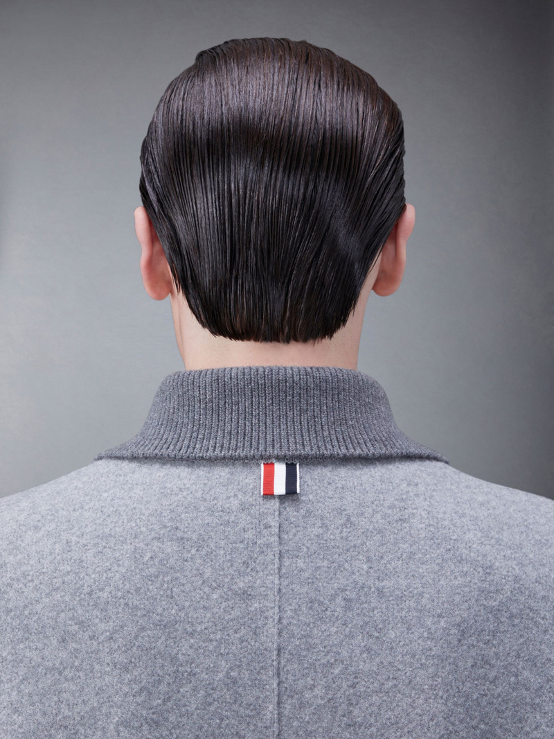 Boiled Wool Milano Stitch 4-Bar Car Coat 4