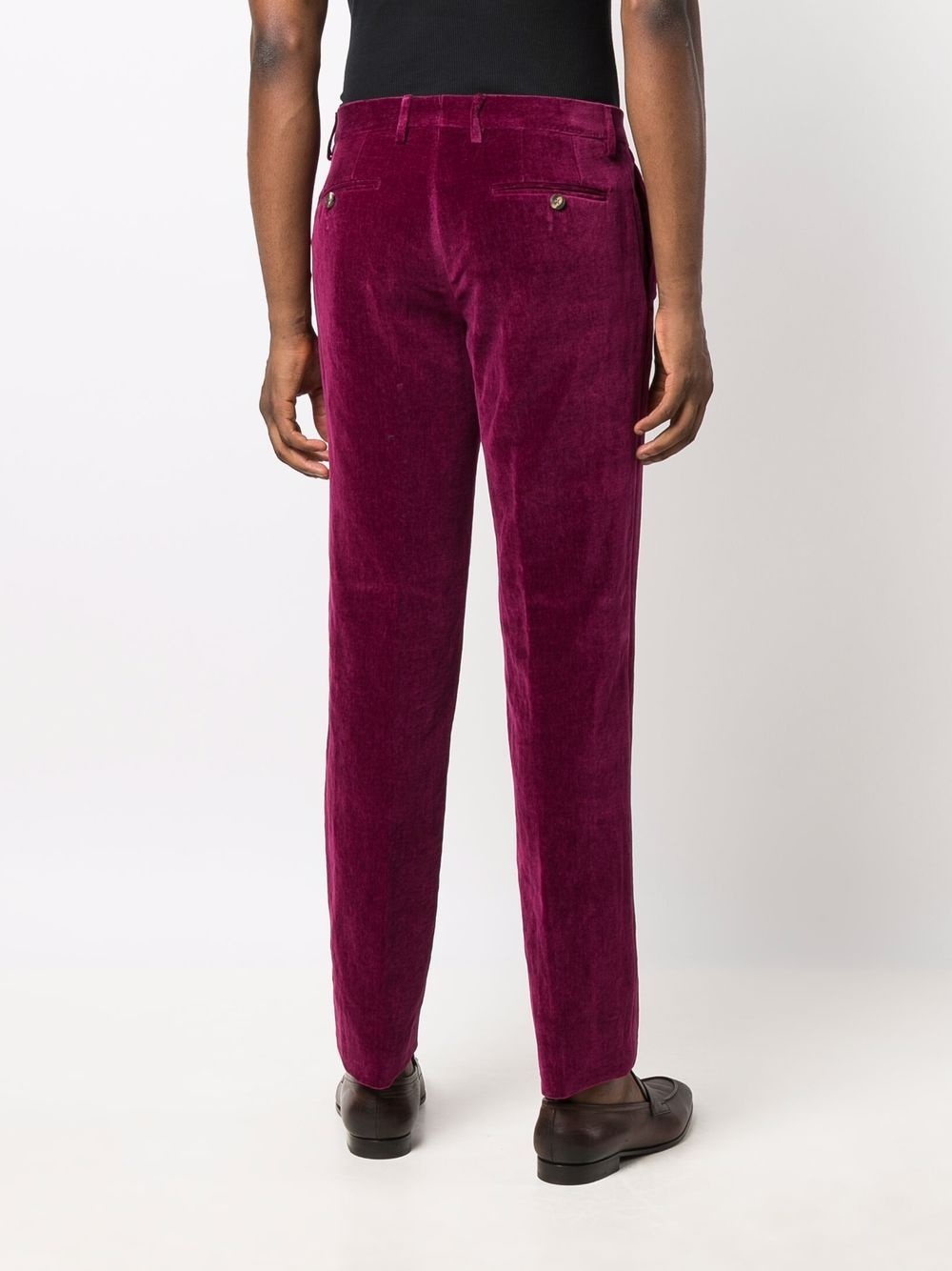 slim-fit velvet trousers - 4