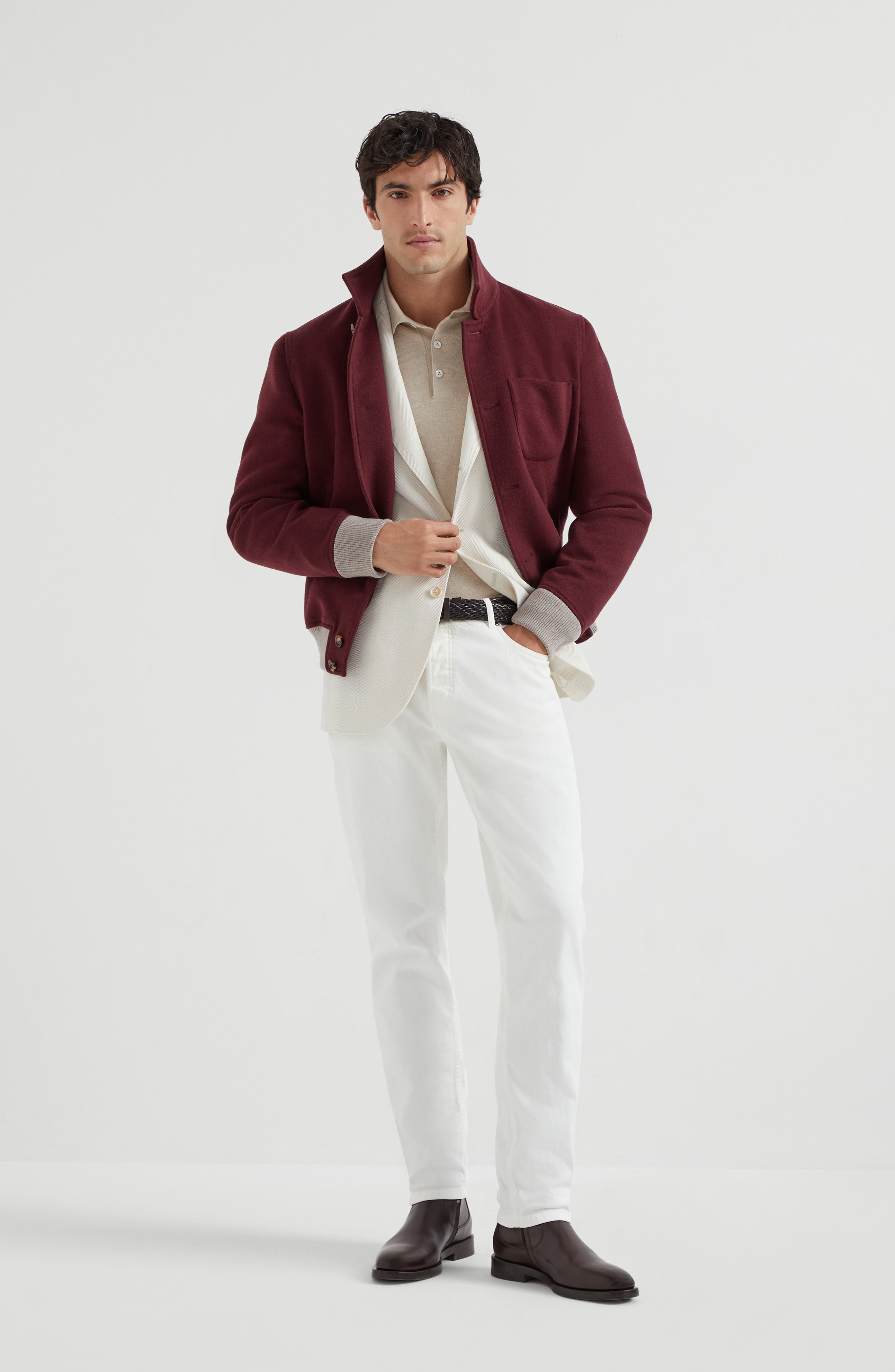 Brunello Cucinelli Polo-style sweater in Sand at Nordstrom - 6