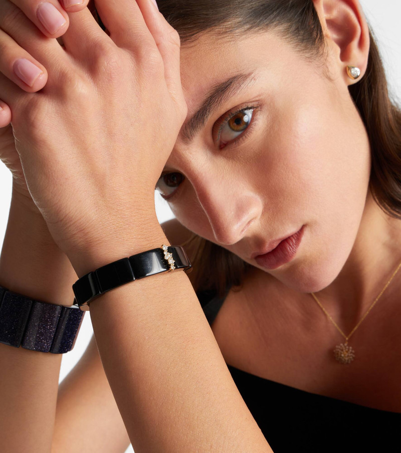 SYDNEY EVAN 14kt gold bracelet with diamonds and onyx outlook