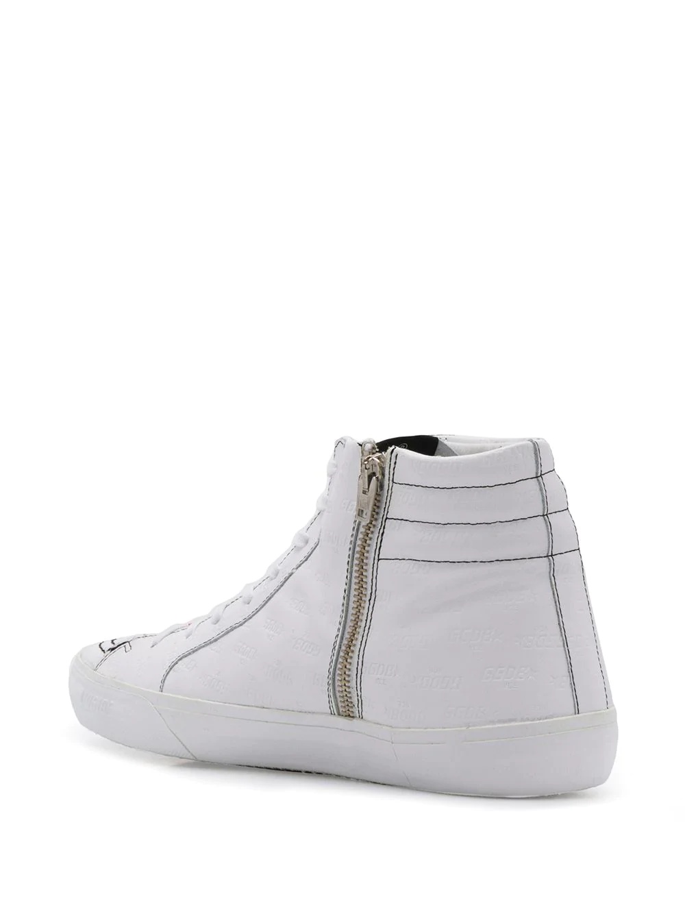 Slide embossed mid-top sneakers - 3