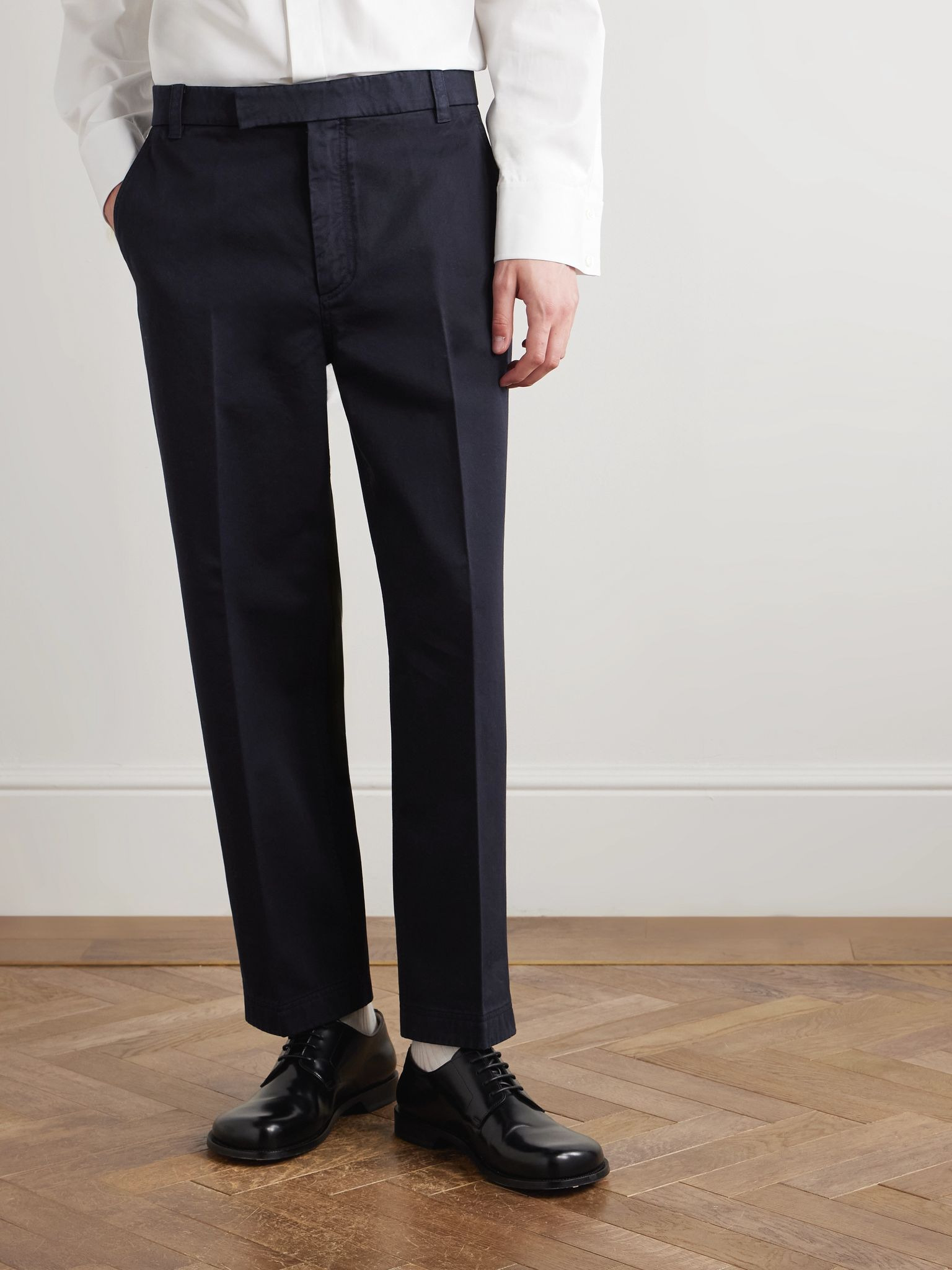 Utility Tapered Garment-Dyed Cotton-Twill Trousers Navy - 3