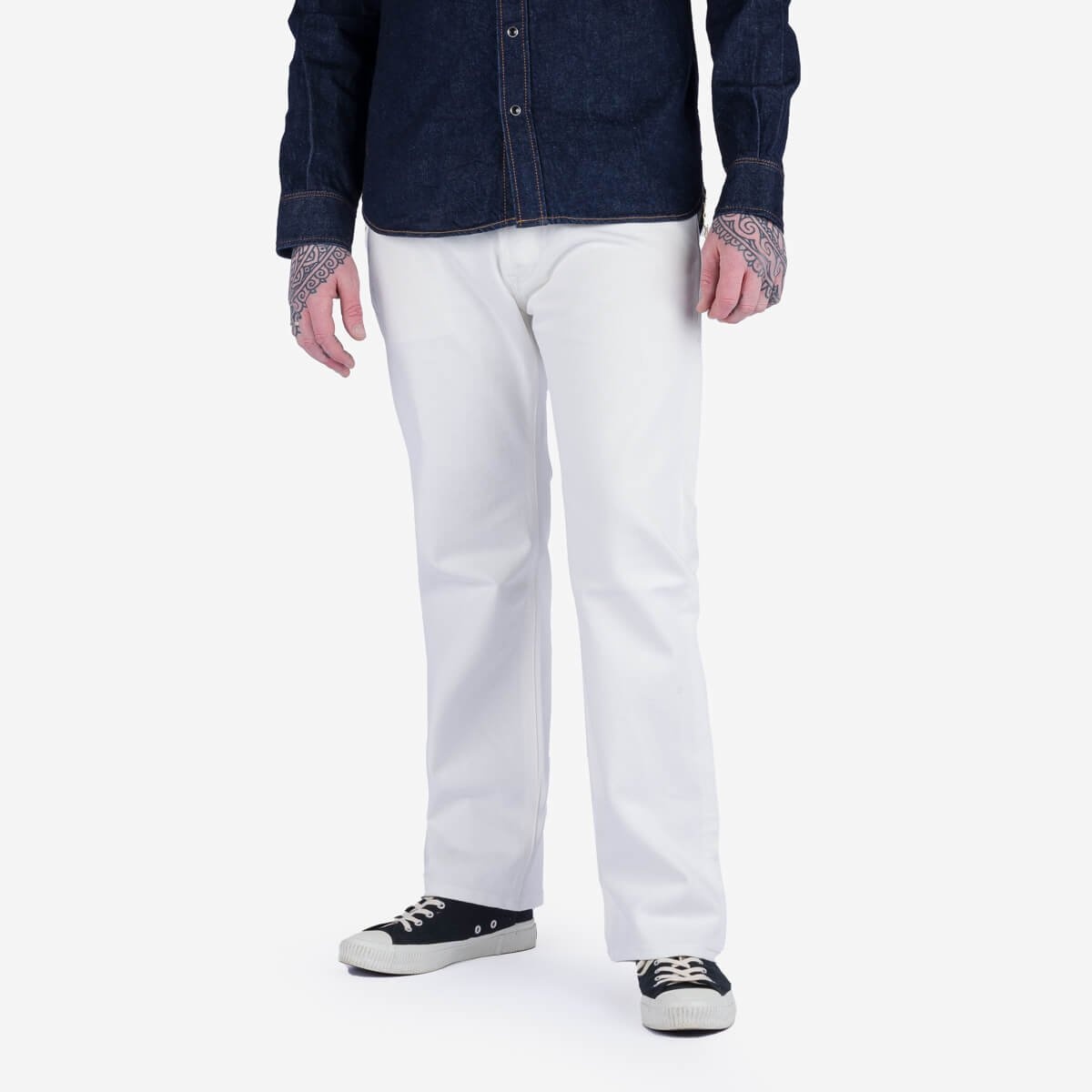 IH-634-WT 13.5oz Denim Straight Cut Jeans - White - 2