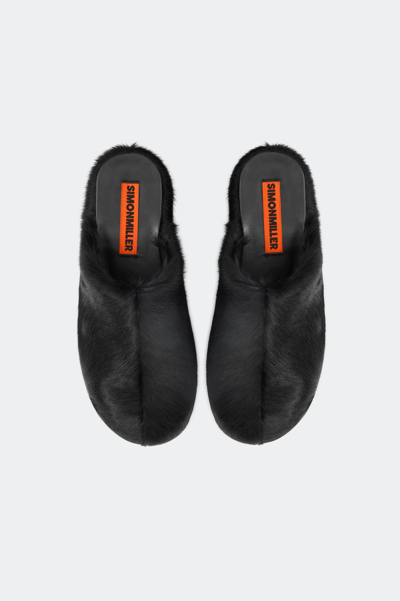 SIMONMILLER Platform Bubble Clog In Black Pony Hair outlook