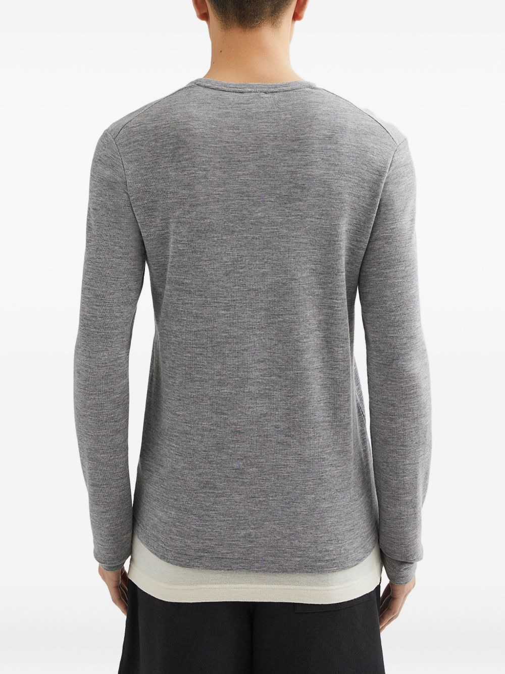 wool layered T-shirt - 4