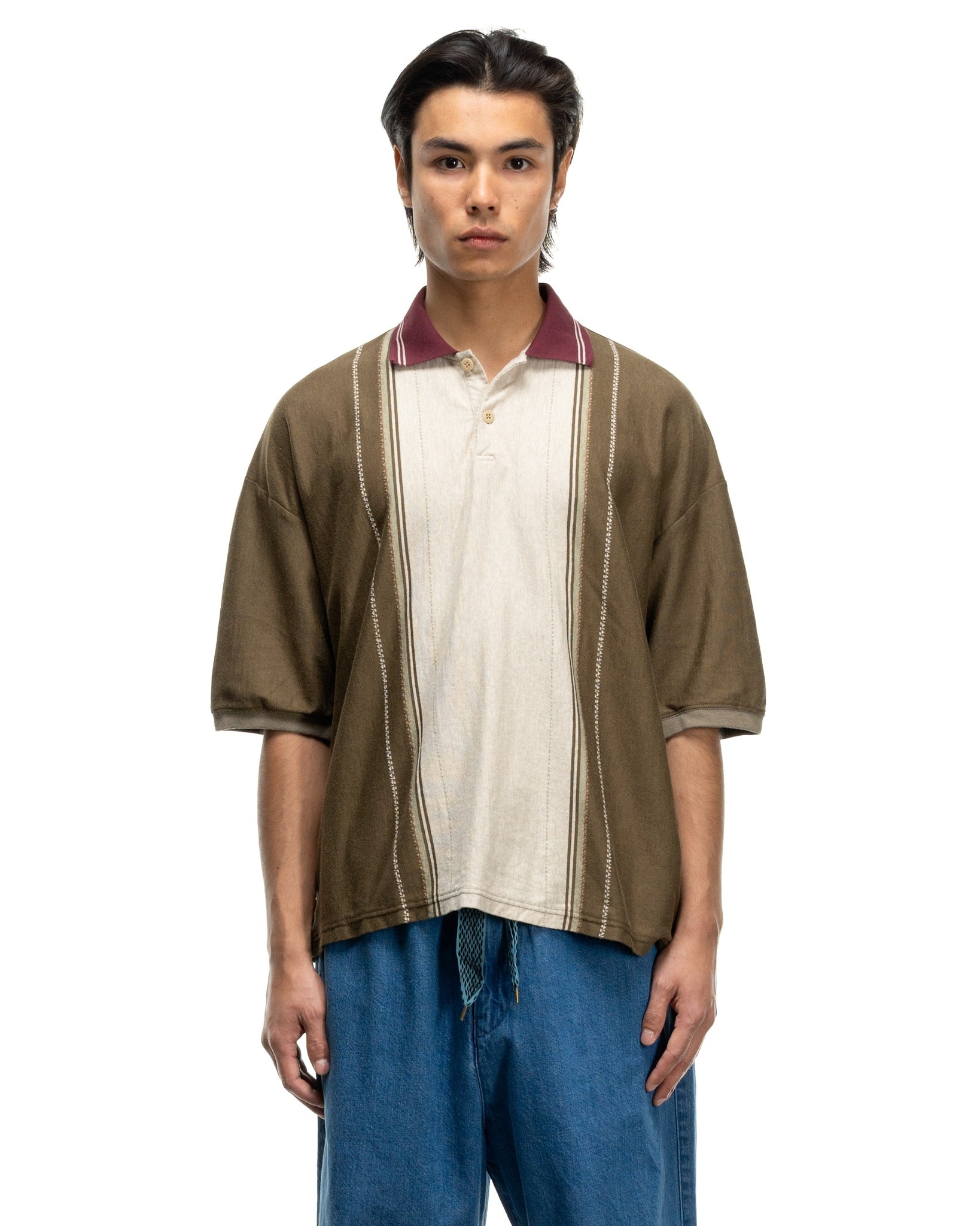 TEQUILA JACQUARD JERSEY BOX POLO BROWN - 4
