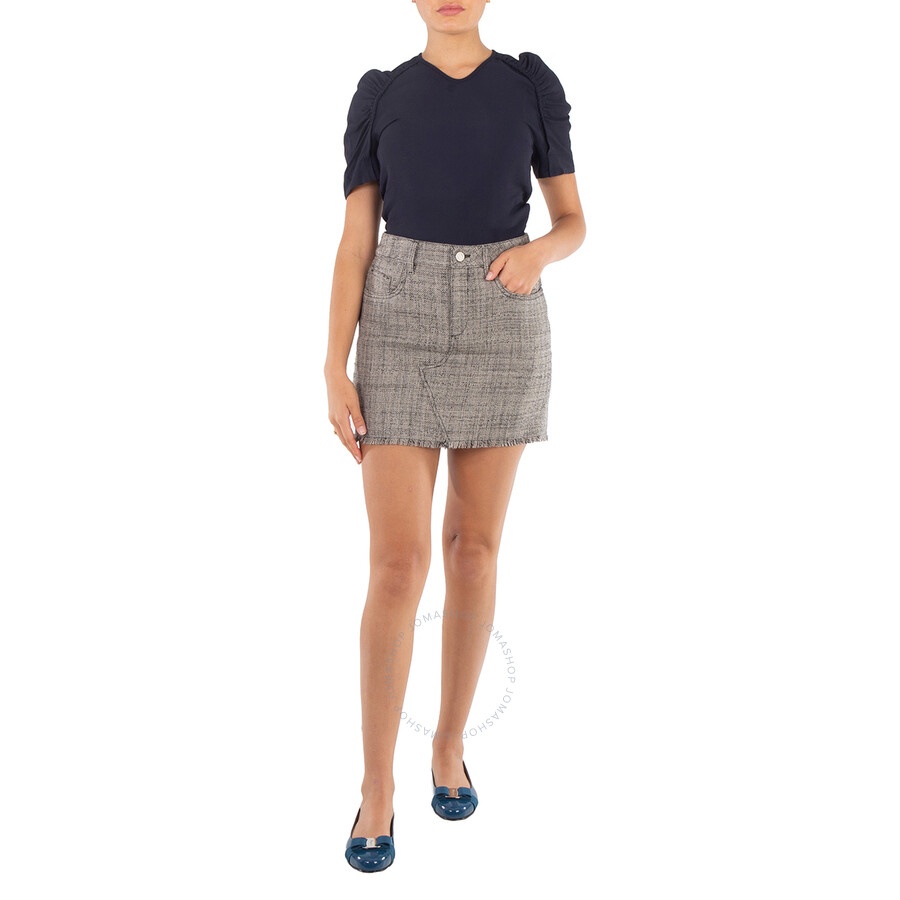 Stella McCartney Navy Blue Scrunched Sleeve Top - 4