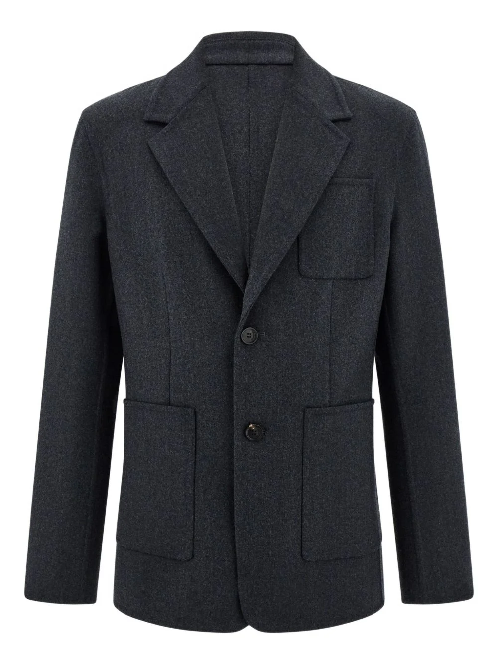 applied pockets single-breasted blazer - 1