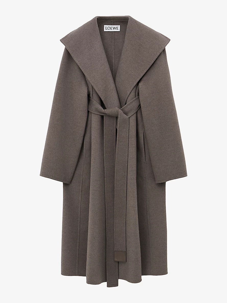 Belted relaxed-fit wool and cashmere-blend coat - 1