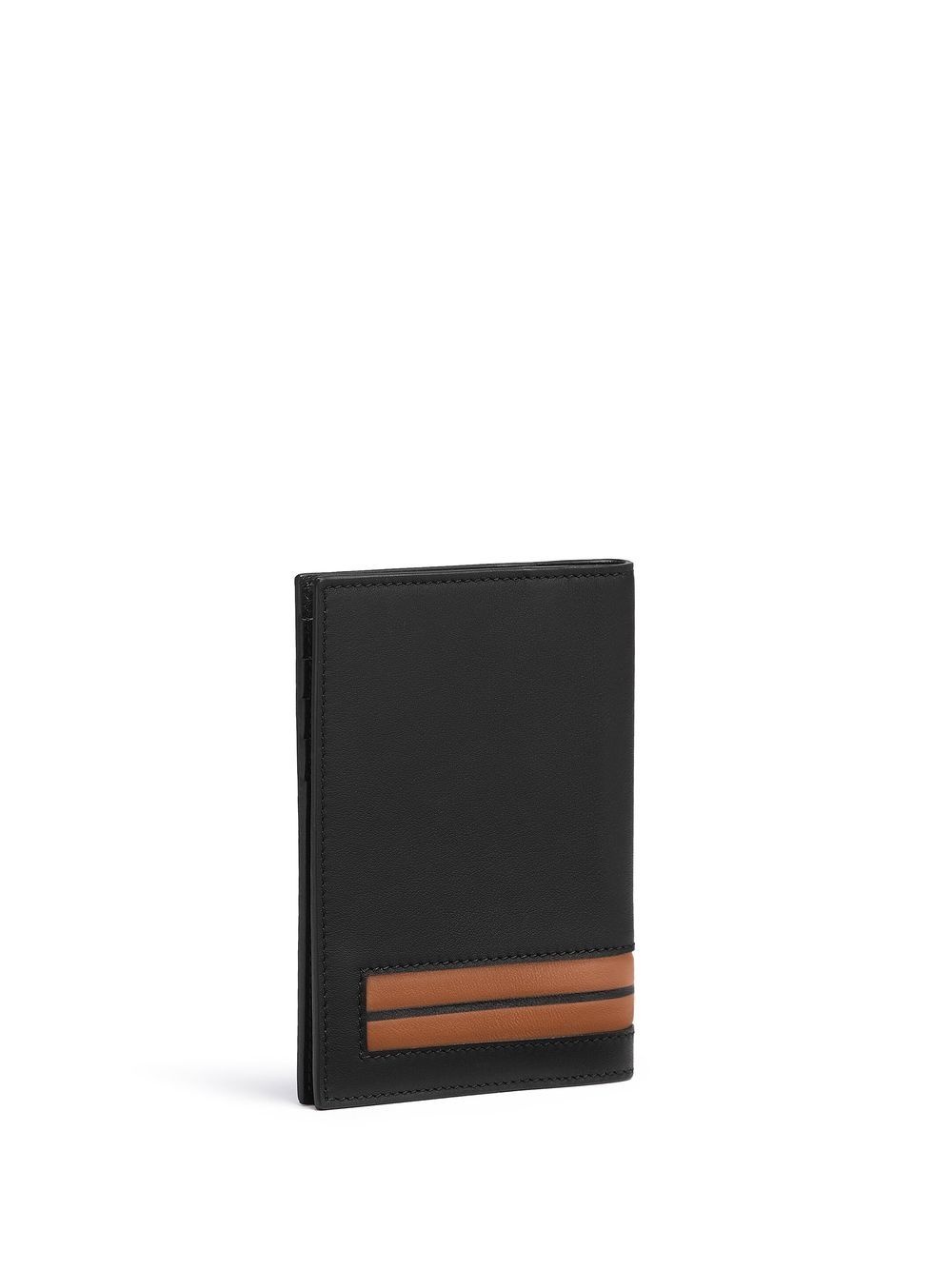 stripe-detail leather passport case - 2