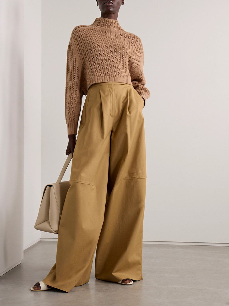 Max Mara Hodeida Ribbed Pointelle-knit Wool And Cashmere-blend Sweater outlook