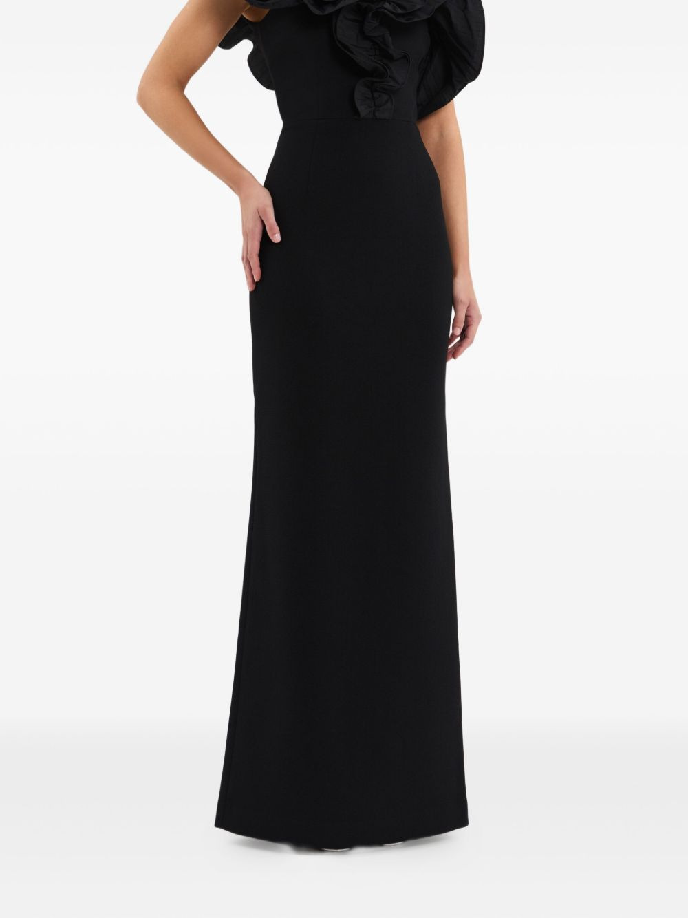 Ella ruffle-detail one-shoulder gown - 3