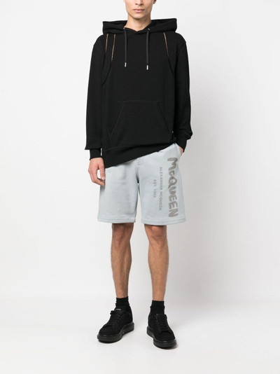 Alexander McQueen logo-print cotton track shorts outlook