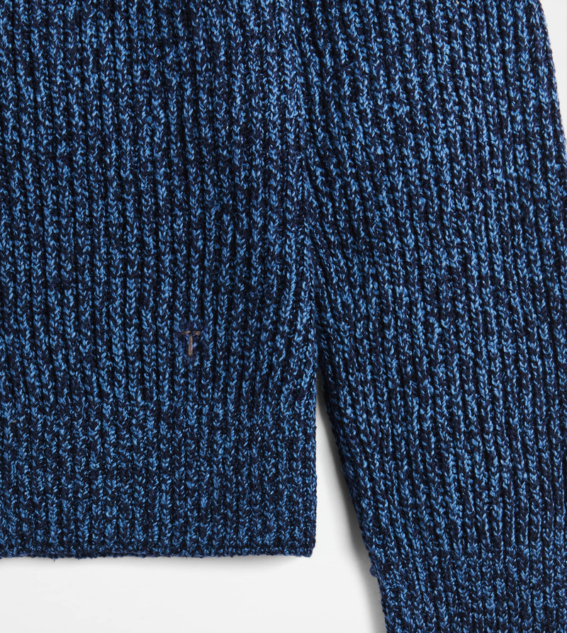 Tod's CARDIGAN IN MOULINÉ COTTON - BLUE outlook