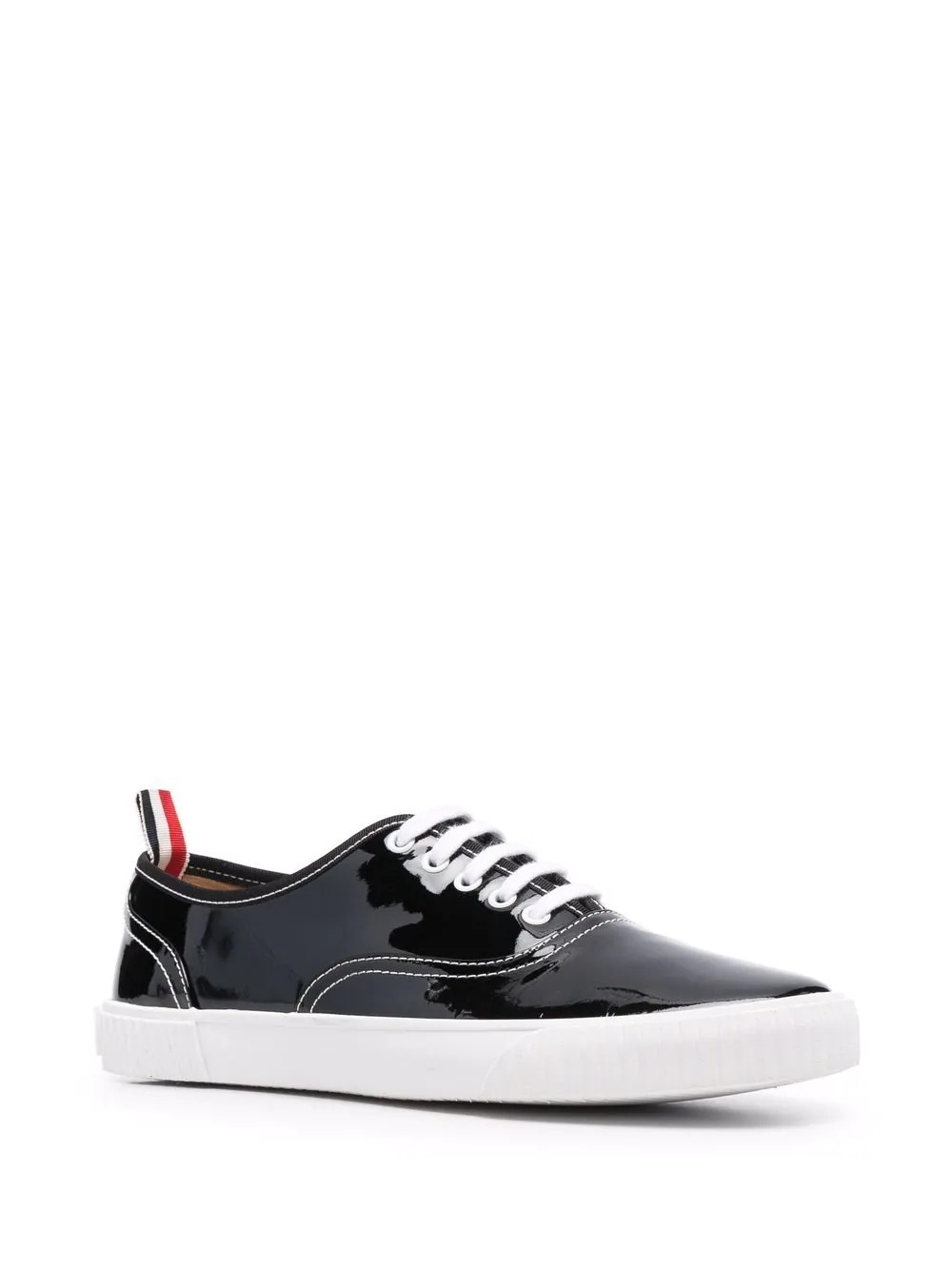 patent leather low-top sneakers - 2