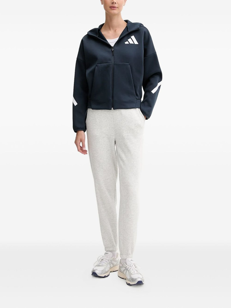 adidas logo-detail zip-up hoodie outlook