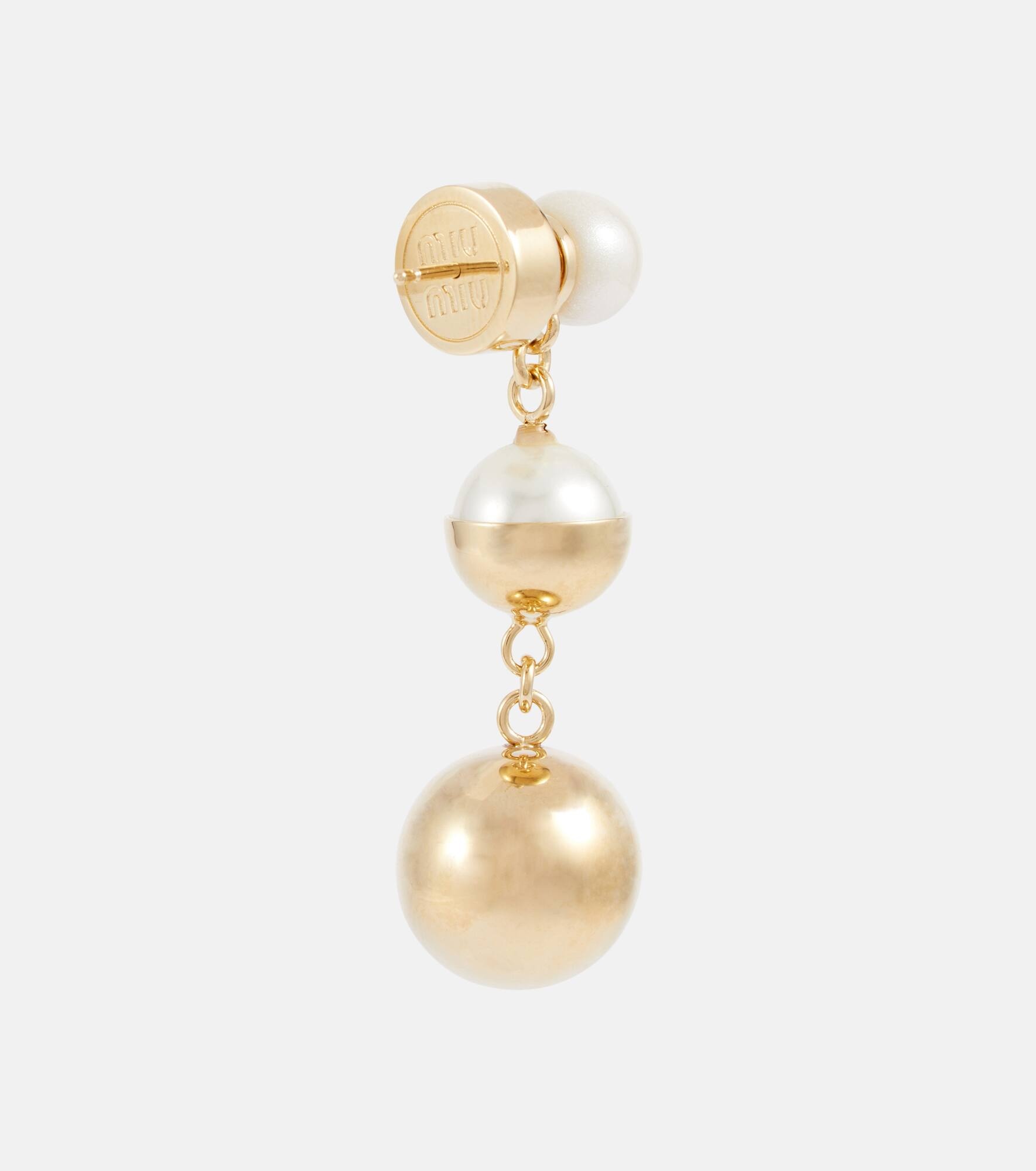 Faux pearl drop earrings - 5