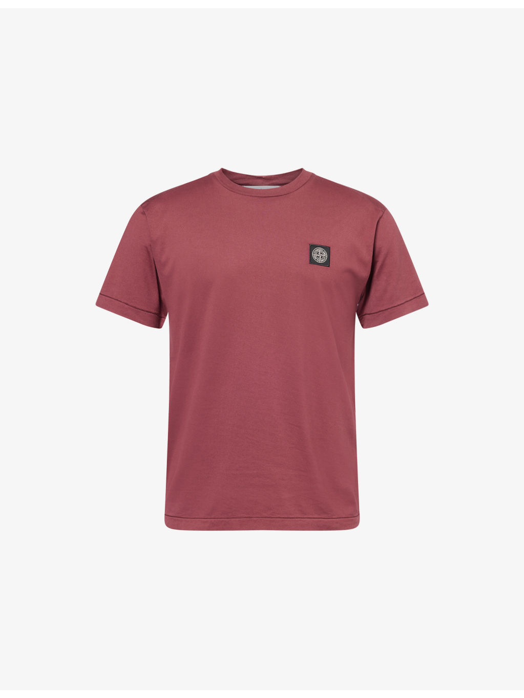 Embroidered Logo-Patch Crewneck Cotton T-Shirt - 1
