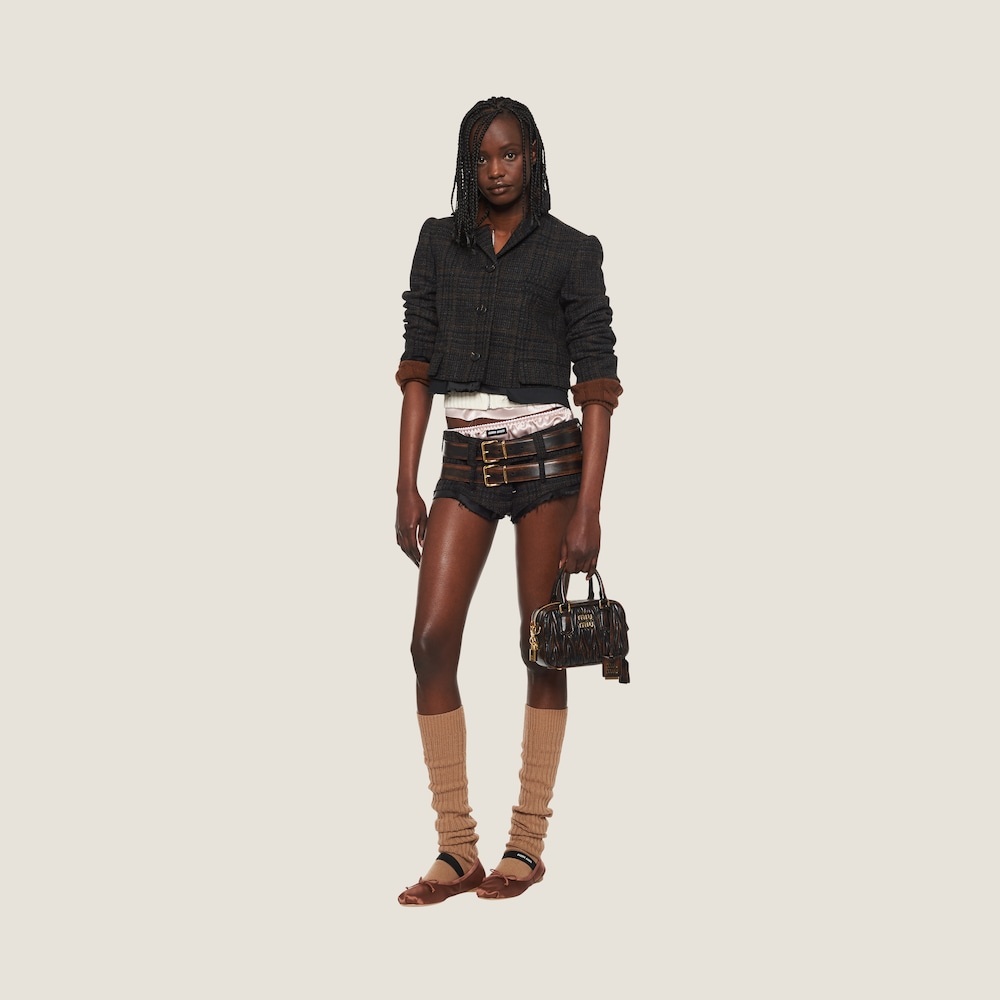Plaid shorts with embroidered logo - 1