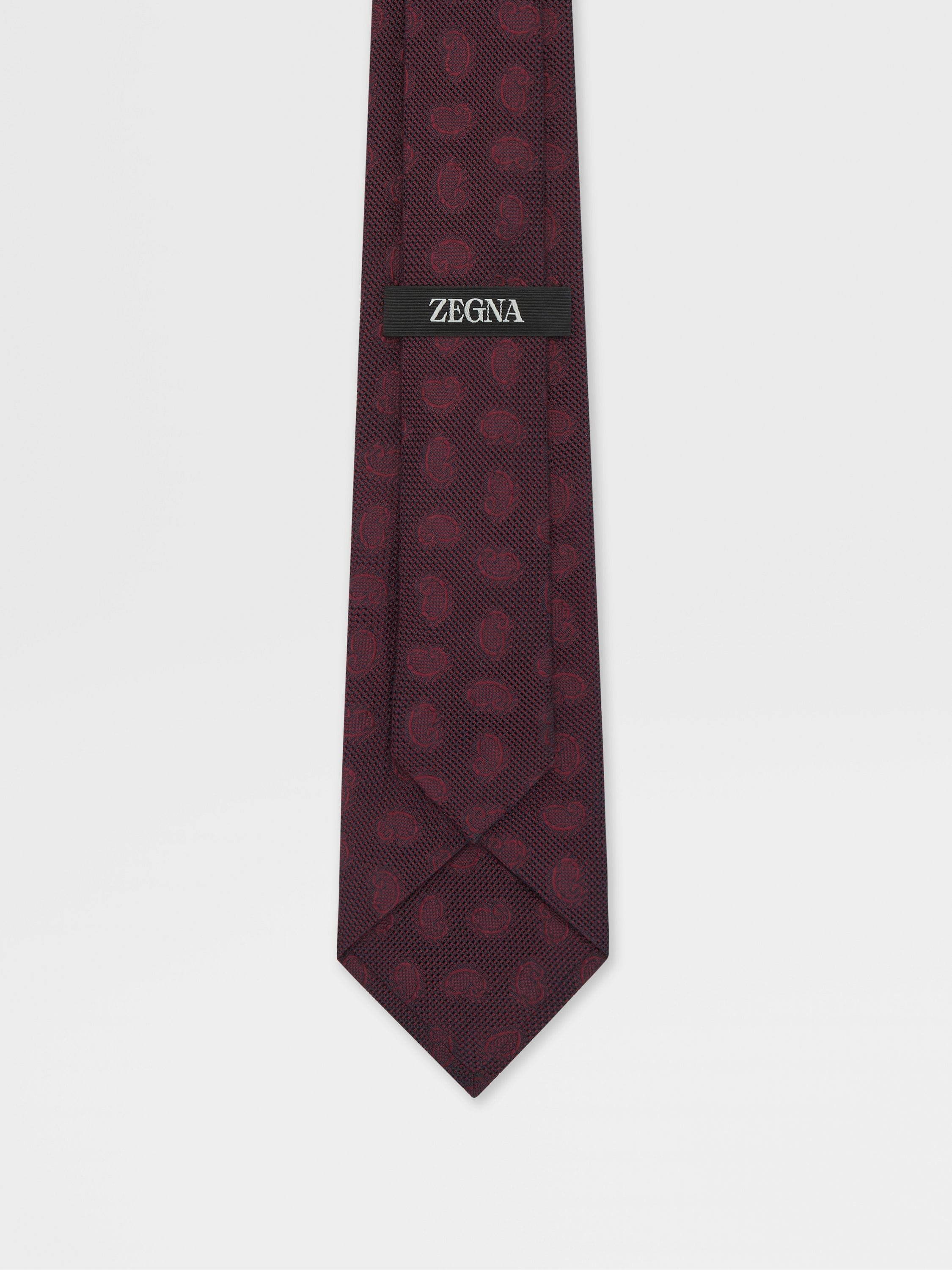 BURGUNDY SILK TIE - 3