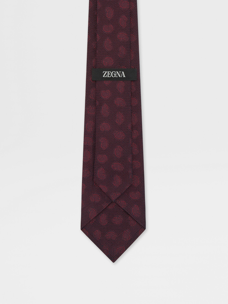 BURGUNDY SILK TIE 3