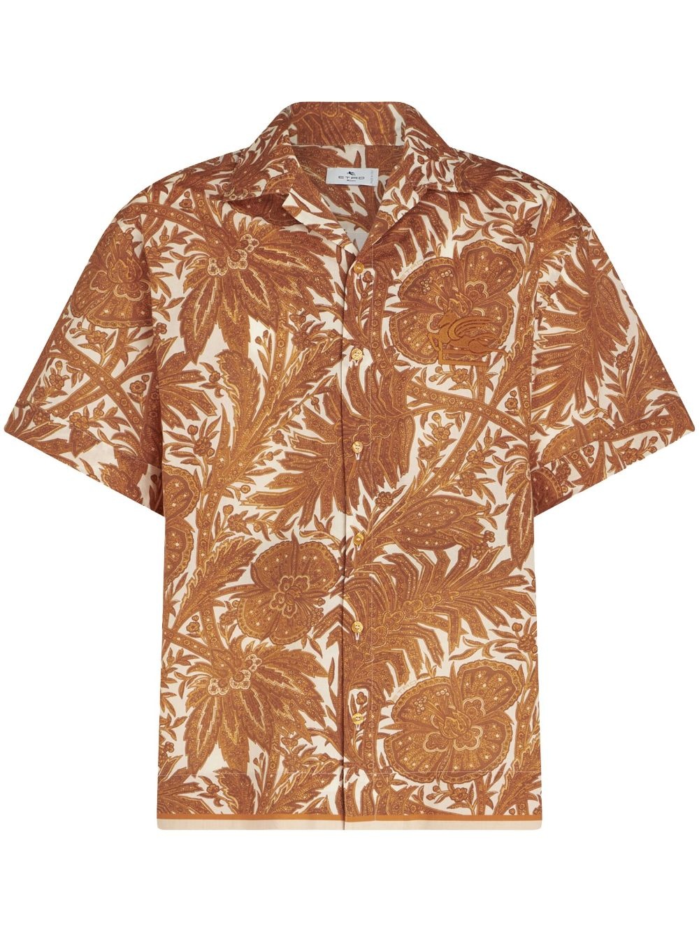 logo-embroidered cotton shirt - 1