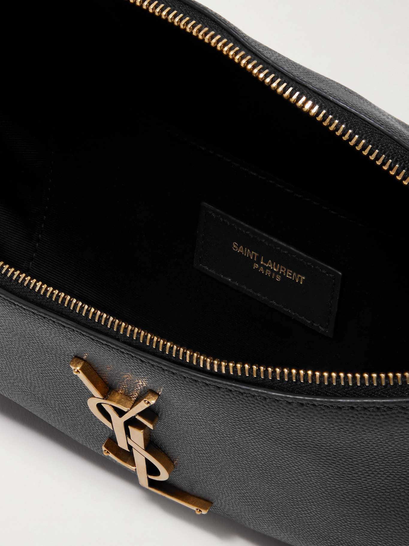 SAINT LAURENT Cassandre textured-leather belt bag | REVERSIBLE