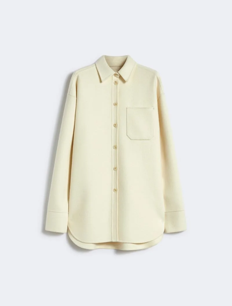 Oversized double cloth shirt - RUNWAY - MILK - 1