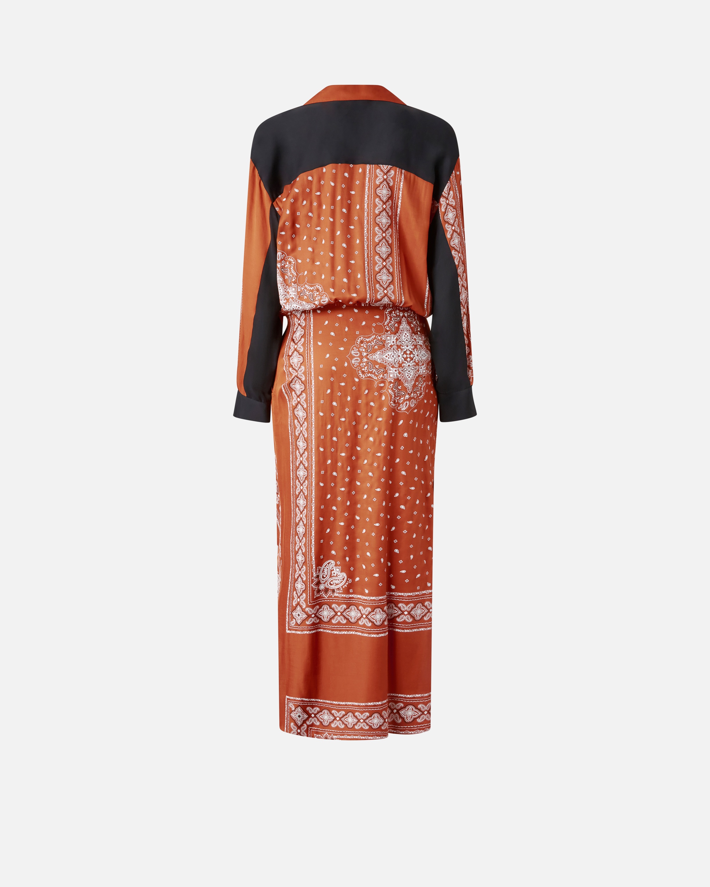 LONG CRISSCROSS DRESS WITH BANDANA PRINT - 6