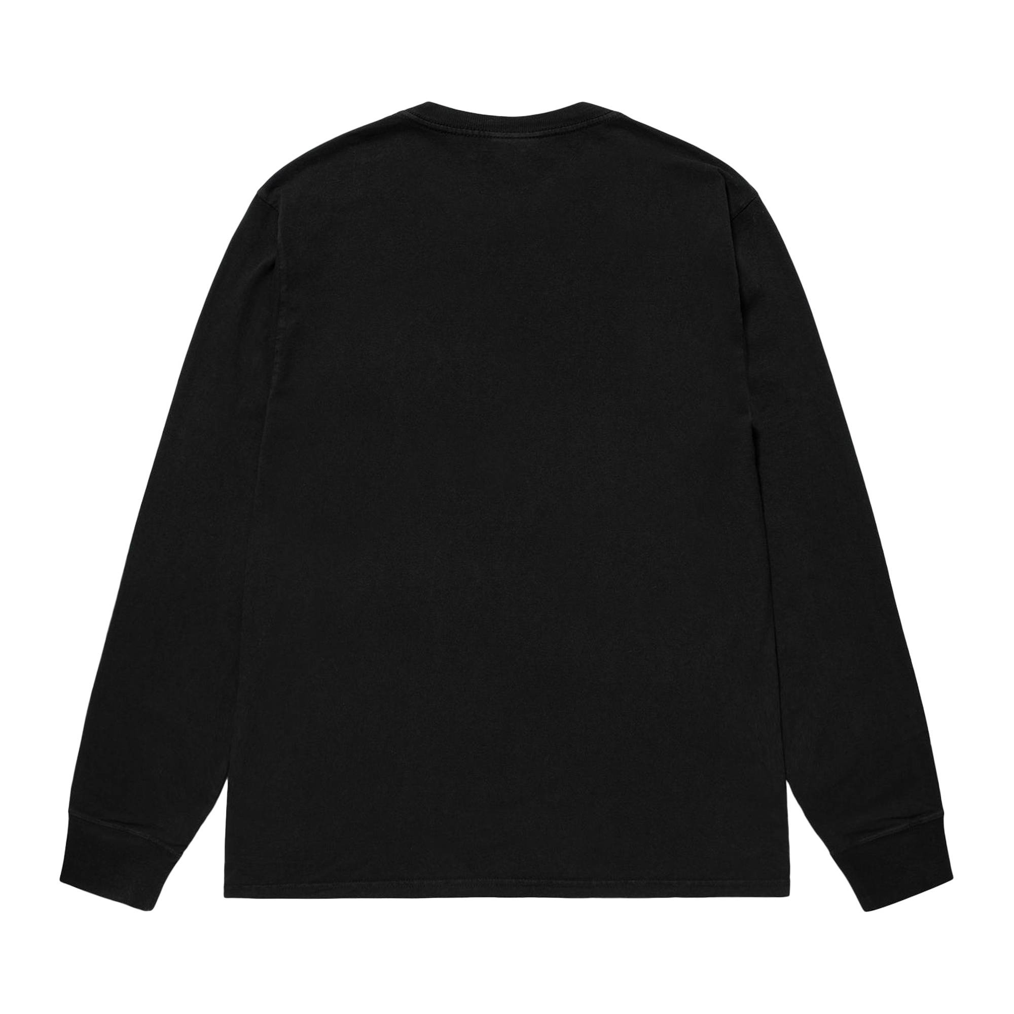 Stussy Pigment Dyed Small Stock Long-Sleeve Tee 'Black' - 2